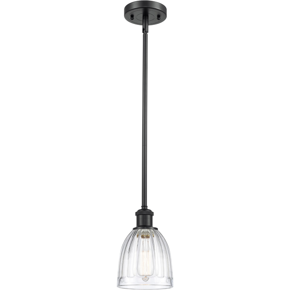Ballston Brookfield 1 Light 6 inch Matte Black Pendant Ceiling Light in Clear Glass, Ballston