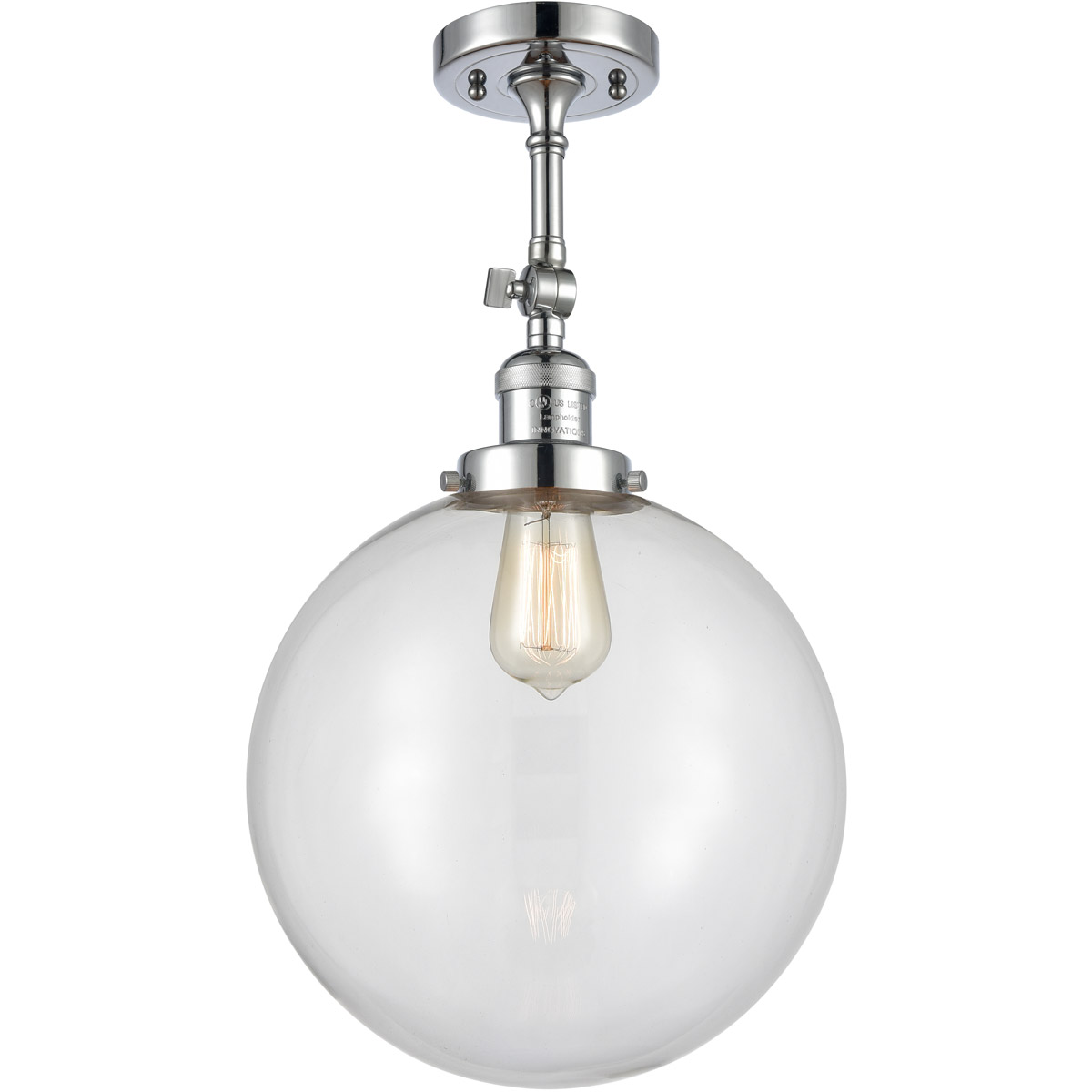 Franklin Restoration XX-Large Beacon 1 Light 12 inch Polished Chrome Semi-Flush Mount Ceiling Light in Clear Glass, Franklin Restoration
