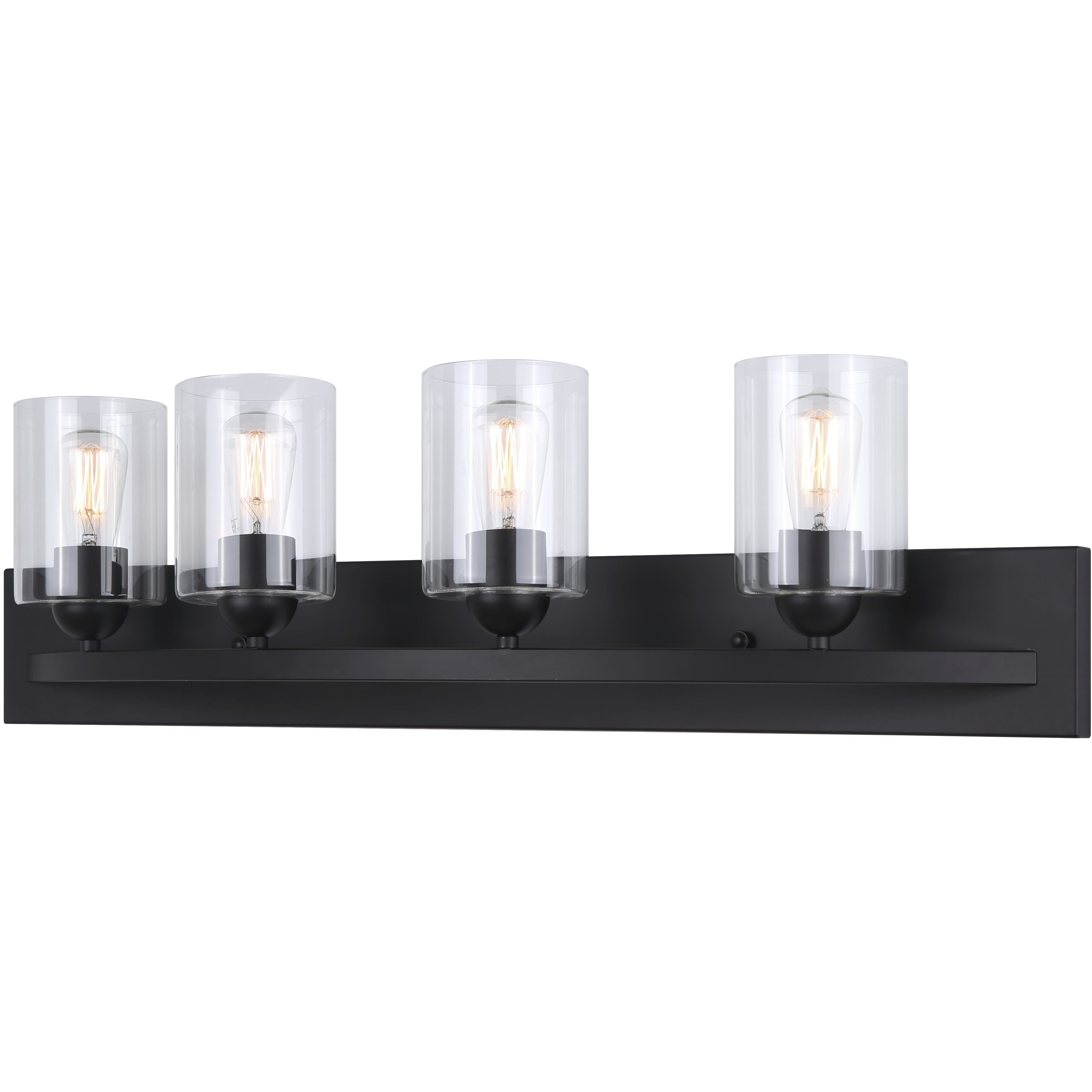 Hampton 4 Light 32 inch Matte Black Vanity Light Wall Light