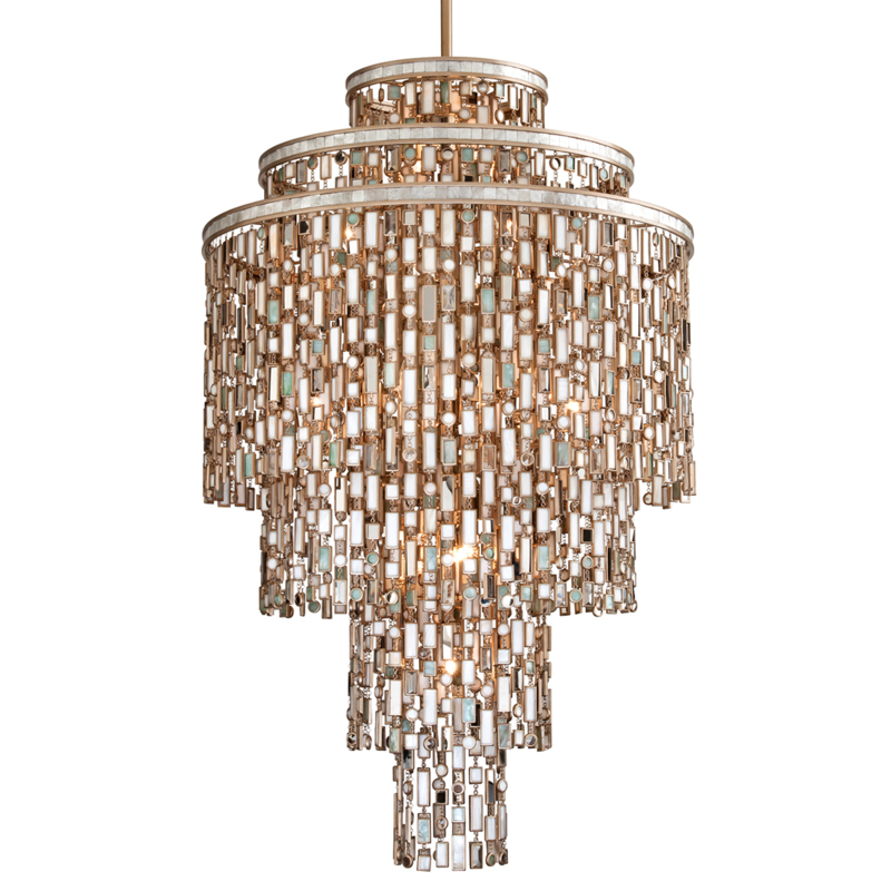 Dolcetti 19 Light 32 inch Champagne Leaf Pendant Ceiling Light