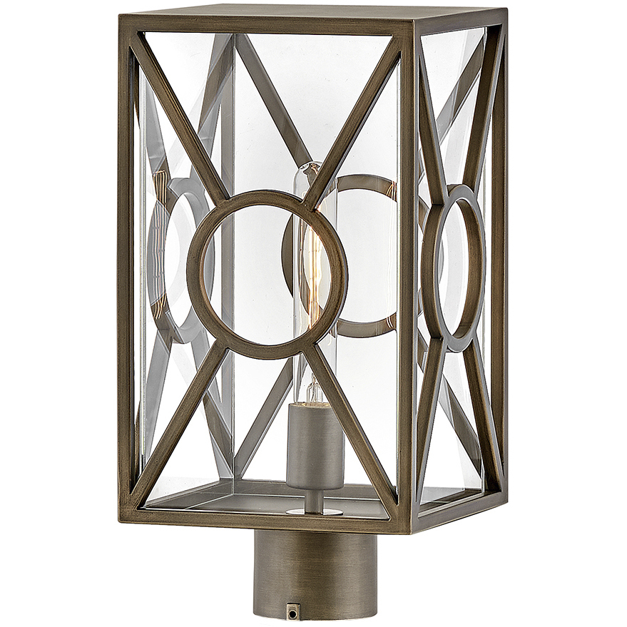 Coastal Elements Brixton 1 Light 15.5 inch Burnished Bronze Outdoor Post Mount Lantern, Medium