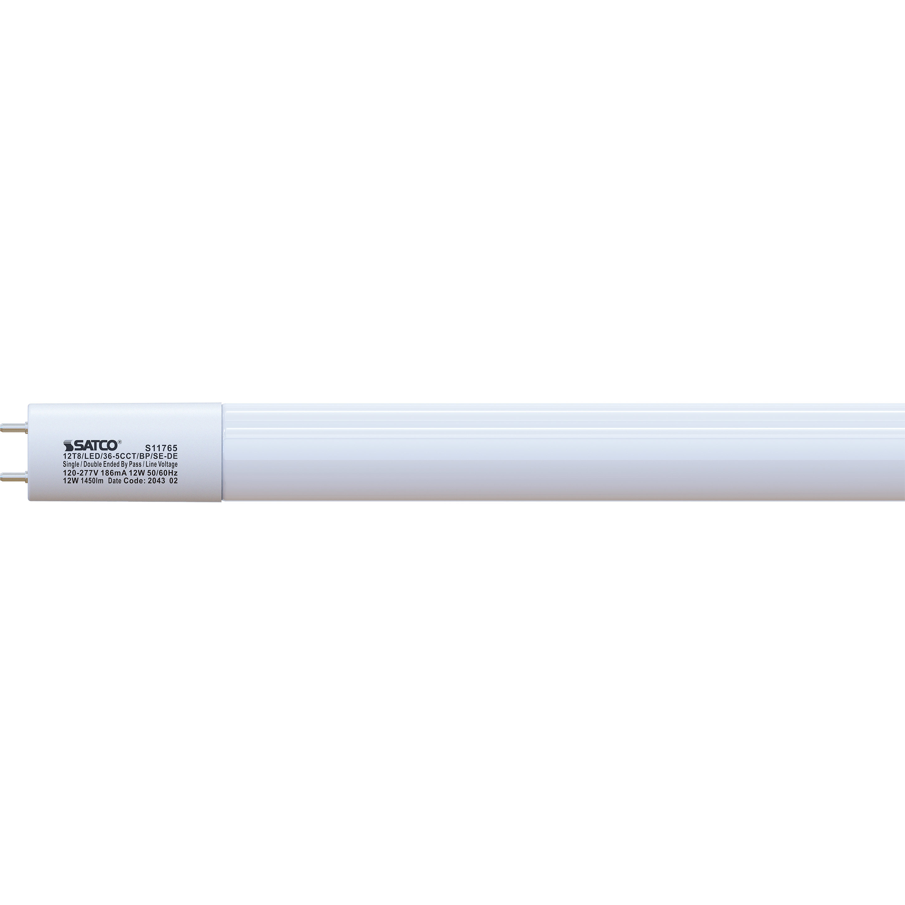 Lumos LED Medium Bi Pin T8 12 watt 120-277 3000K Light Bulb, LED T8