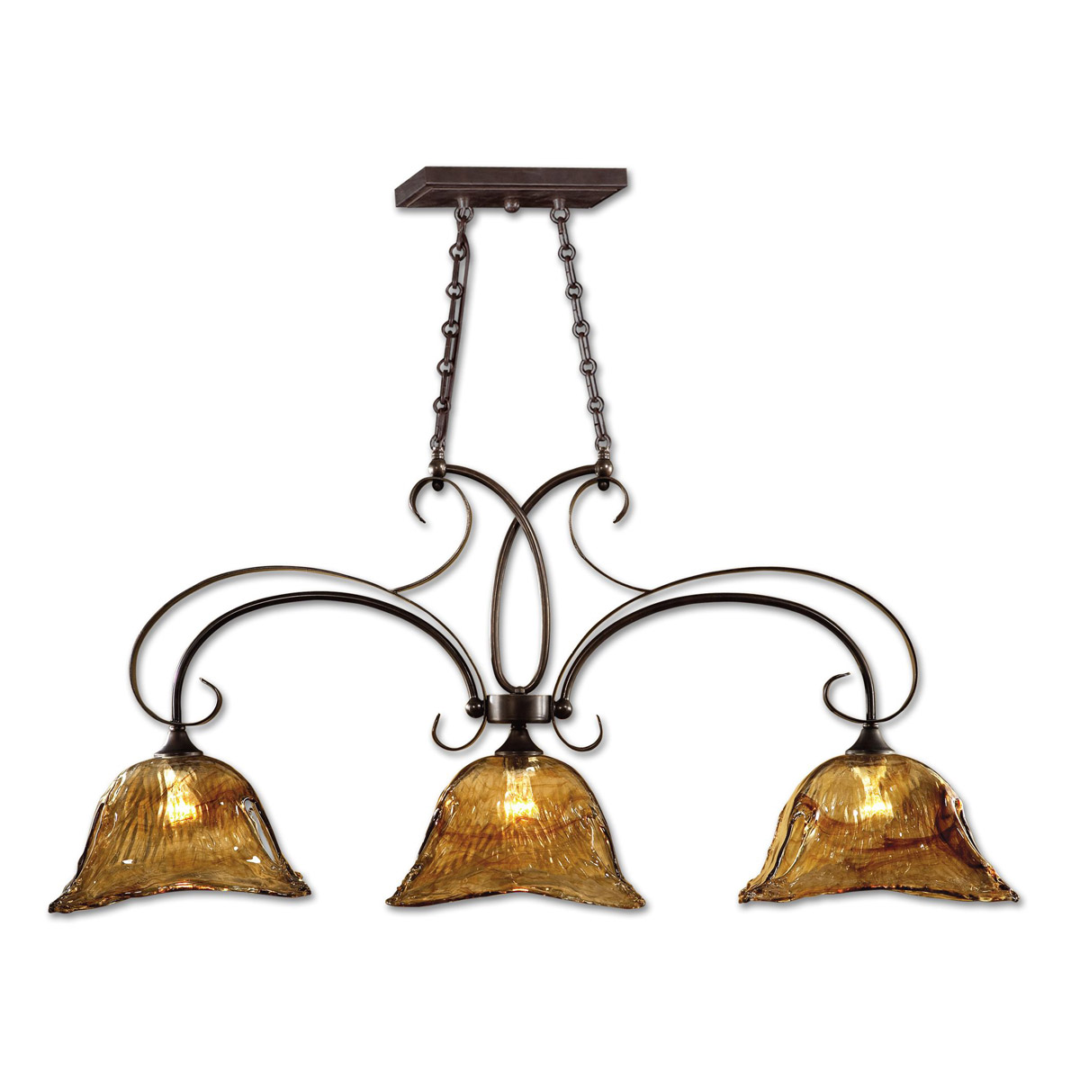 Vetraio 3 Light 47 inch Oil Rubbed Bronze Kitchen Island Light Ceiling Light