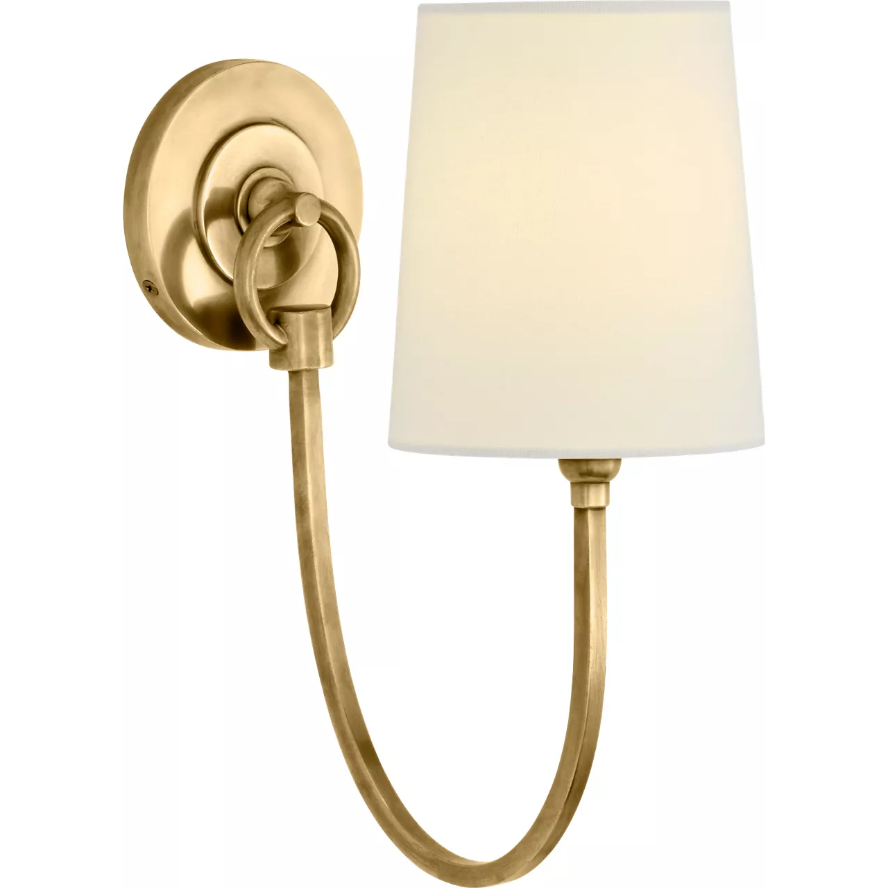 Thomas O'Brien Reed 1 Light 5 inch Hand-Rubbed Antique Brass Single Sconce Wall Light in Linen