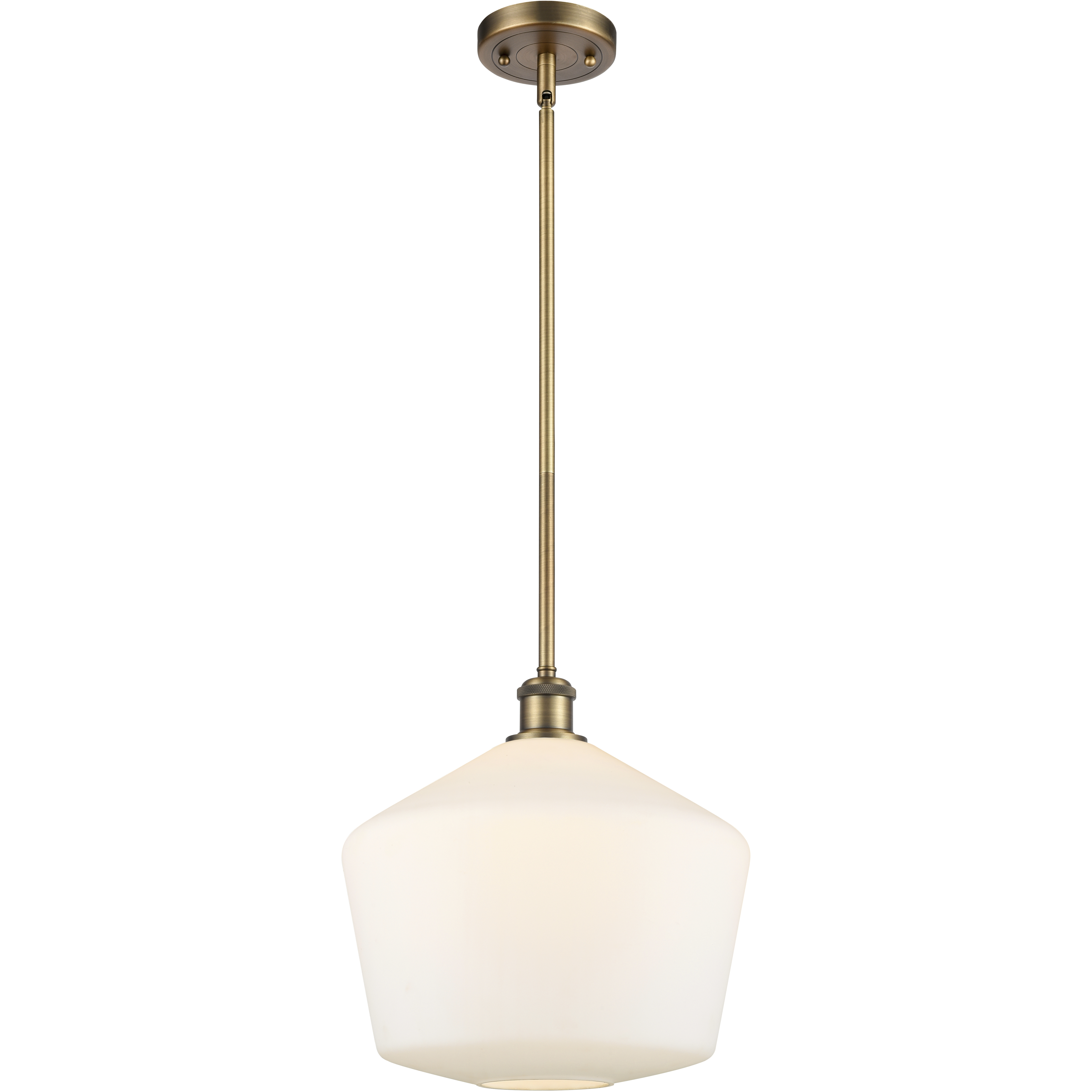 Ballston Cindyrella 1 Light 12 inch Brushed Brass Mini Pendant Ceiling Light in Incandescent, Matte White Glass