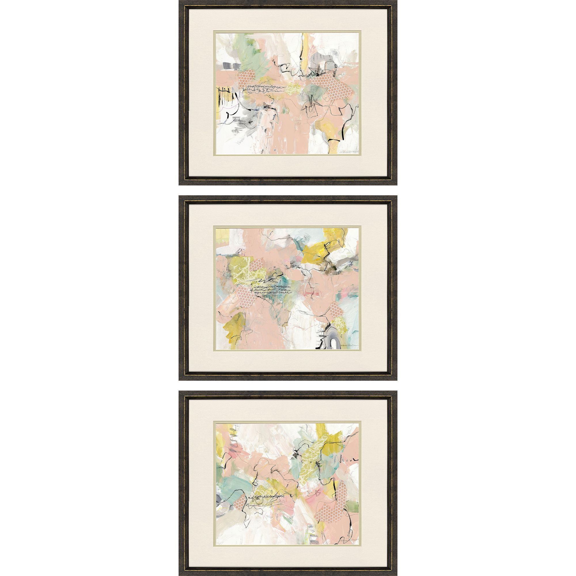 Propac Pink and Green and Neutral Framed Art, Propac