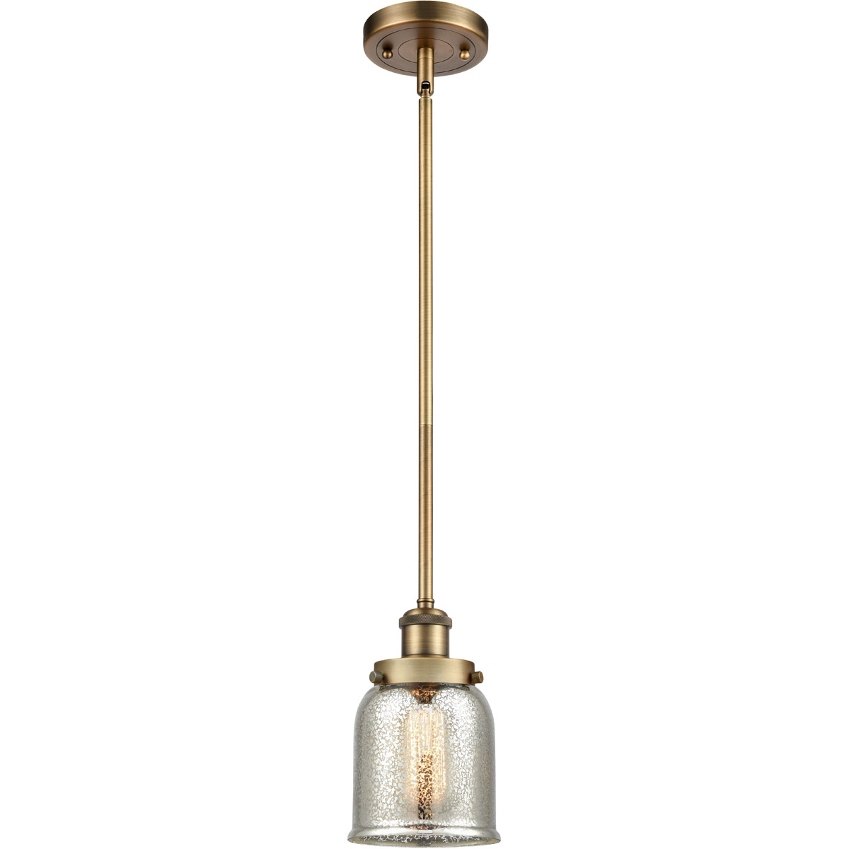 Ballston Bell LED 5 inch Brushed Brass Mini Pendant Ceiling Light, Small Bell