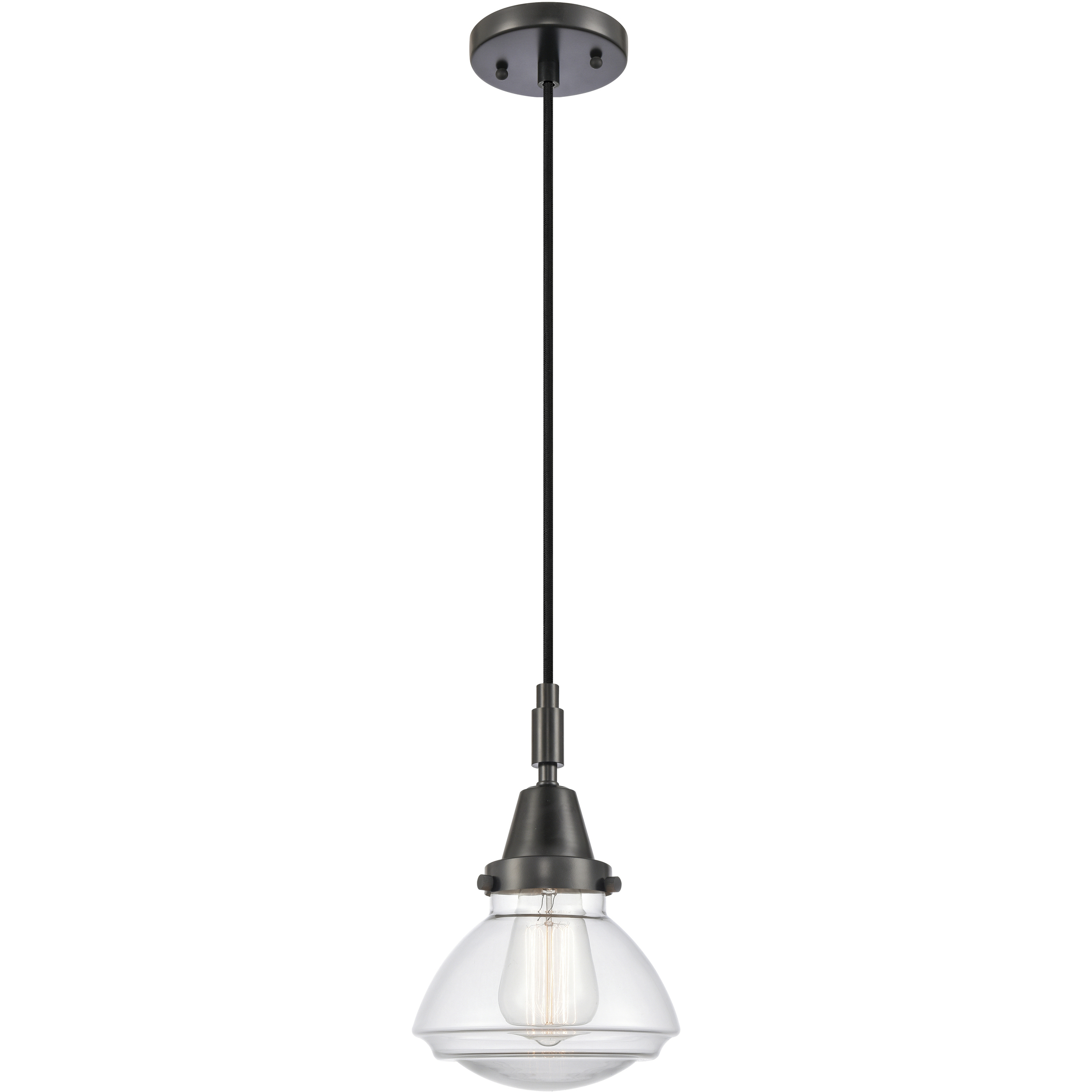 Olean 1 Light 6.75 inch Matte Black Mini Pendant Ceiling Light