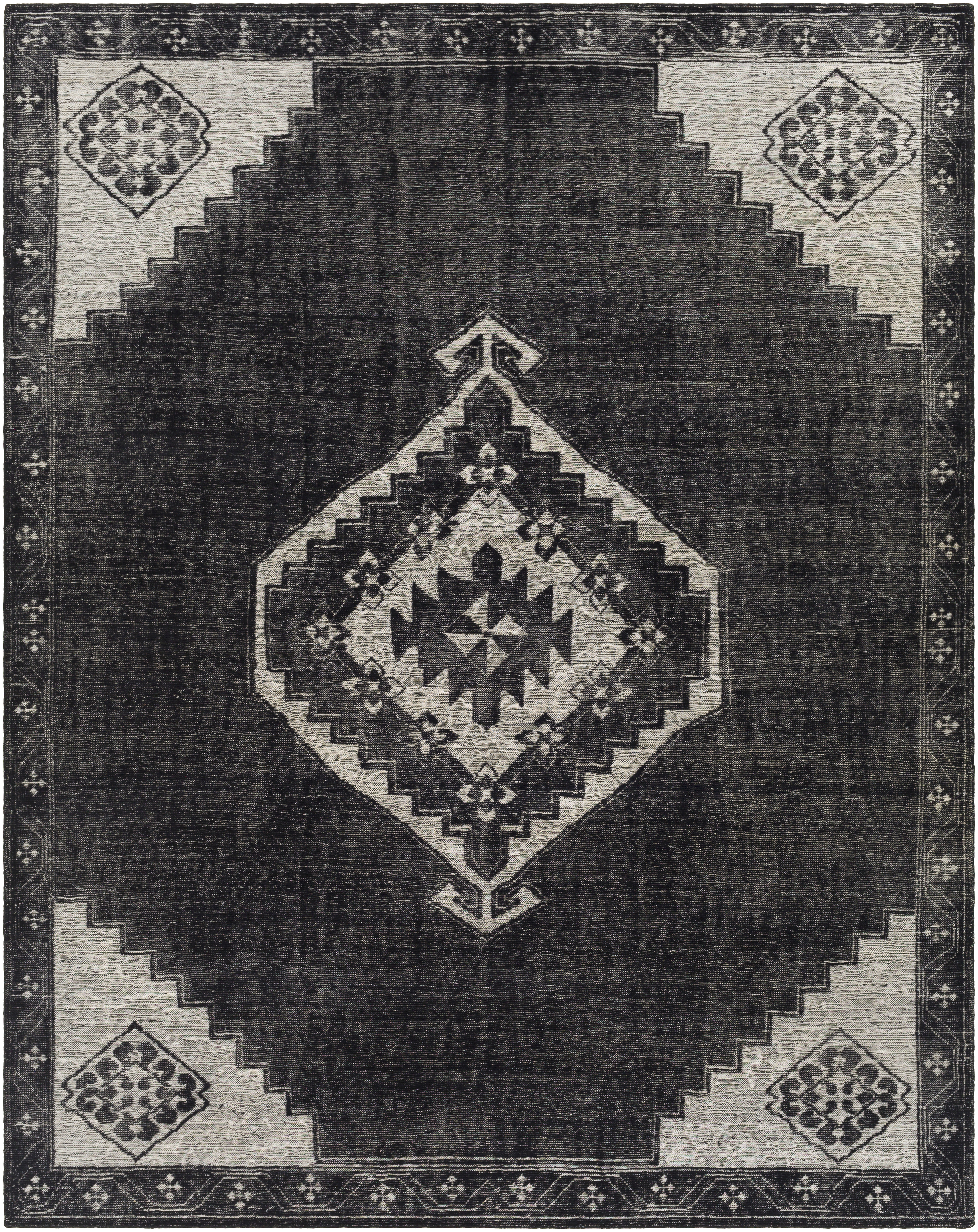 Burnley 120 X 96 inch Black Rug in 8 x 10, Rectangle