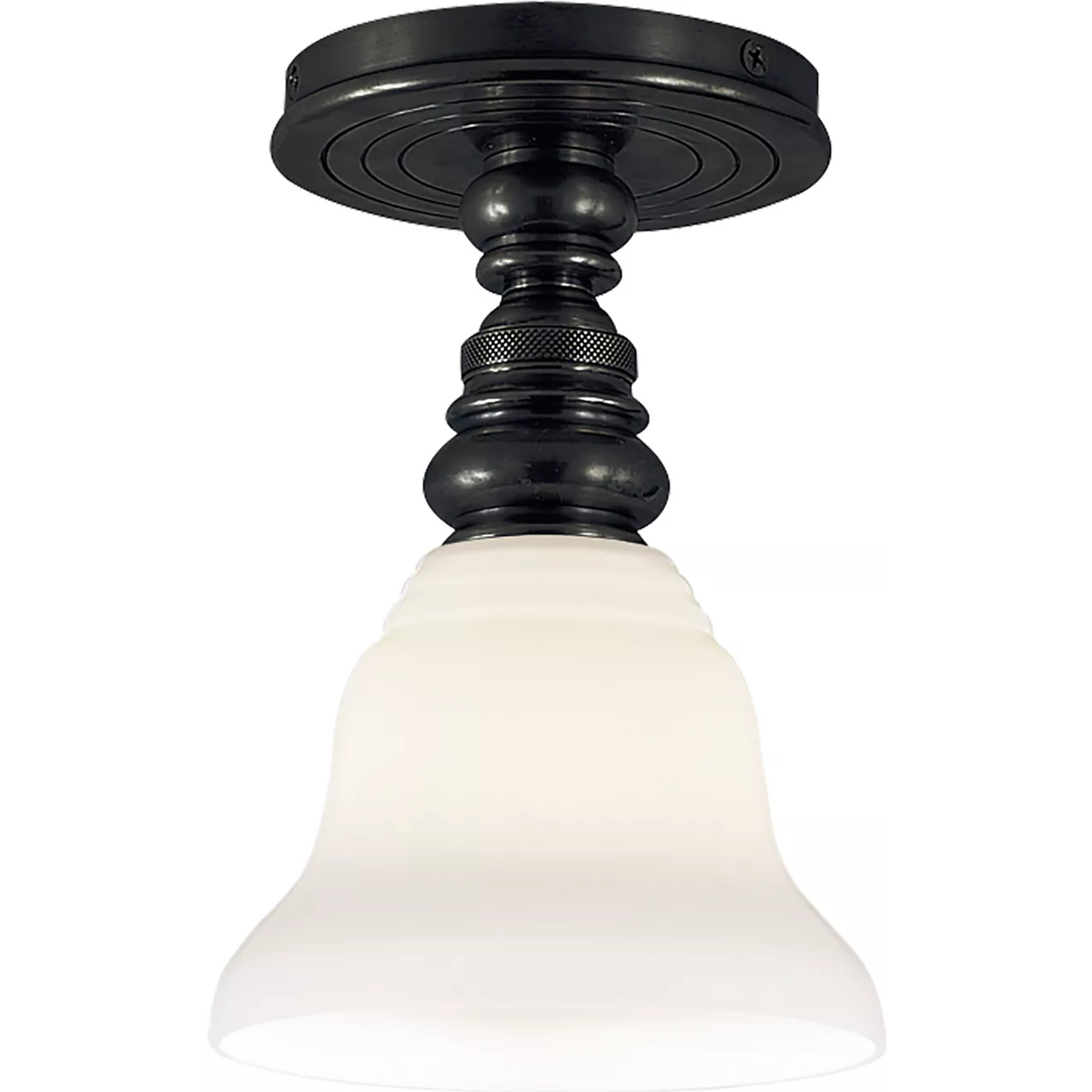Chapman & Myers Boston 1 Light 5.5 inch Bronze Flush Mount Ceiling Light in White