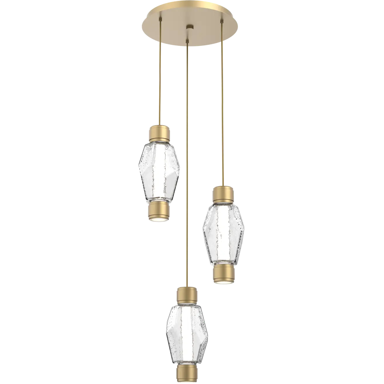 Gem Mandrel LED 18.9 inch Gilded Brass Multi-Pendant Ceiling Light