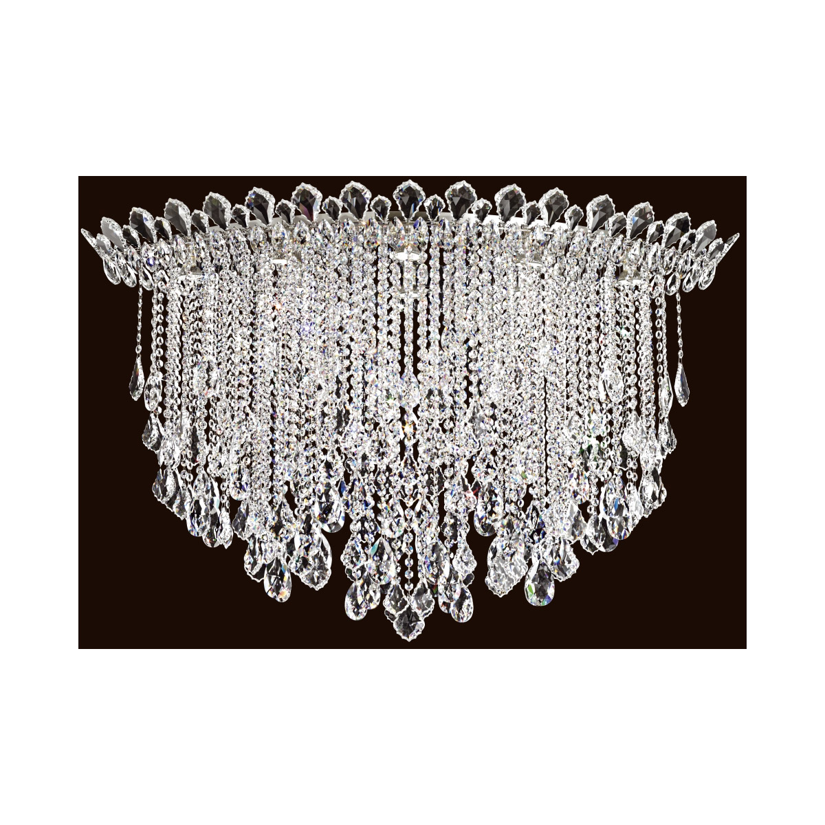 Trilliane Strands 8 Light 25 inch Polished Stainless Steel Flush Mount Ceiling Light in Heritage