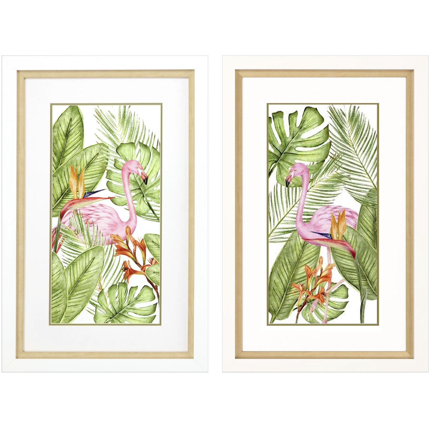 Waterside Green and Pink Framed Art, Propac