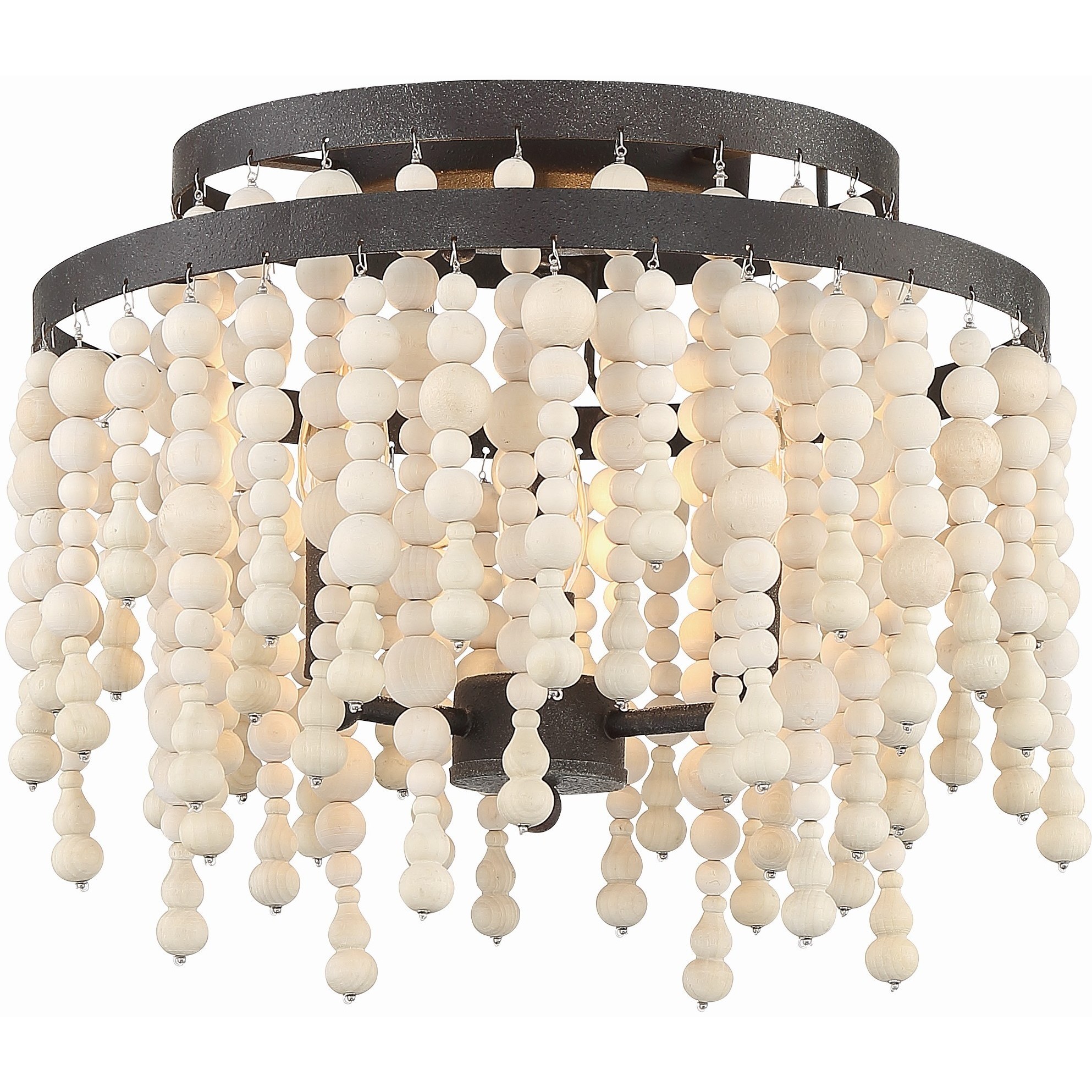 Poppy 3 Light 15 inch Forged Bronze Semi Flush Ceiling Light