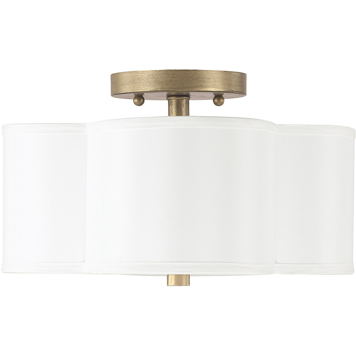 Quinn 2 Light 12 inch Brushed Gold Semi-Flush Mount Ceiling Light