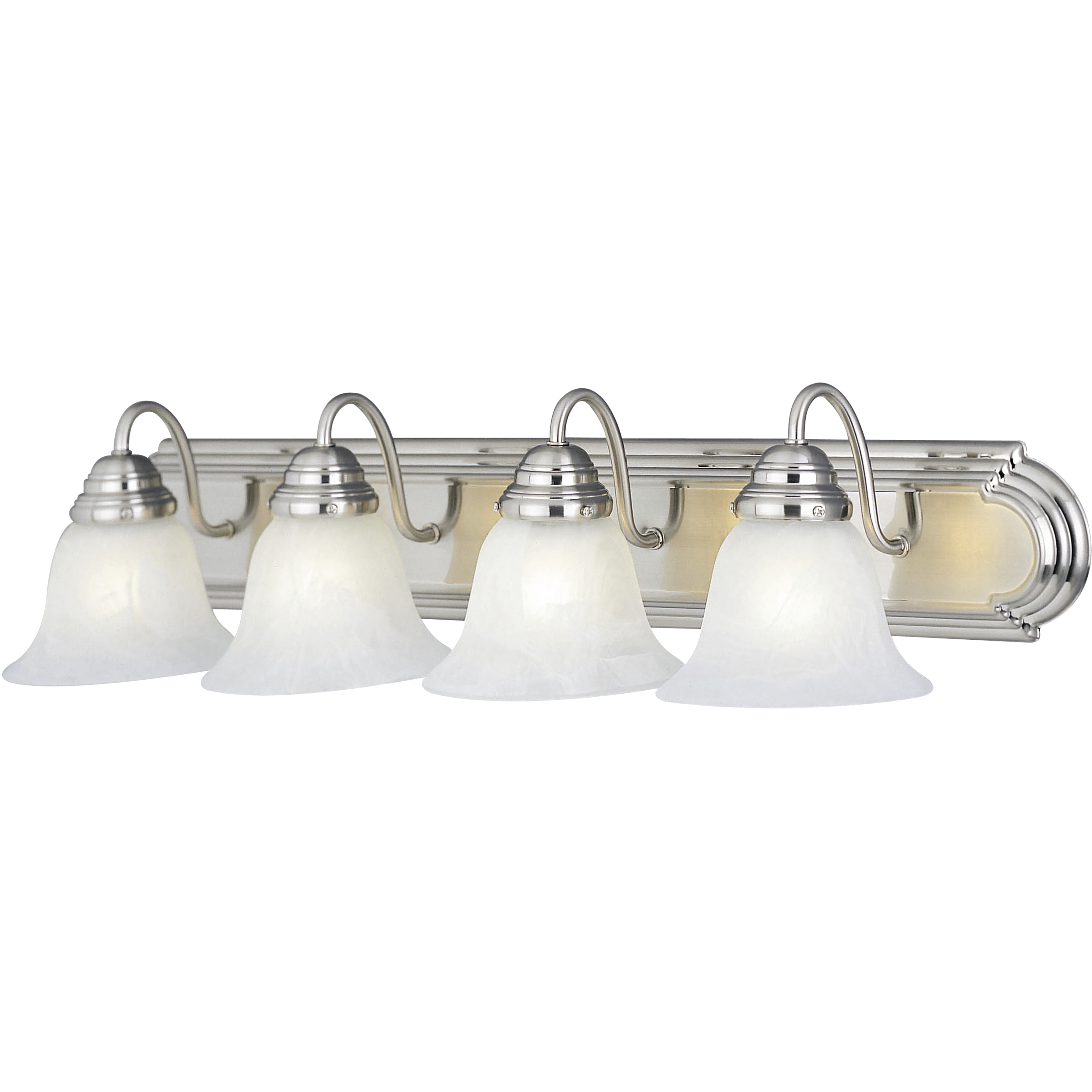 Essentials - 801x 4 Light 30 inch Satin Nickel Bath Vanity Wall Light in Marble