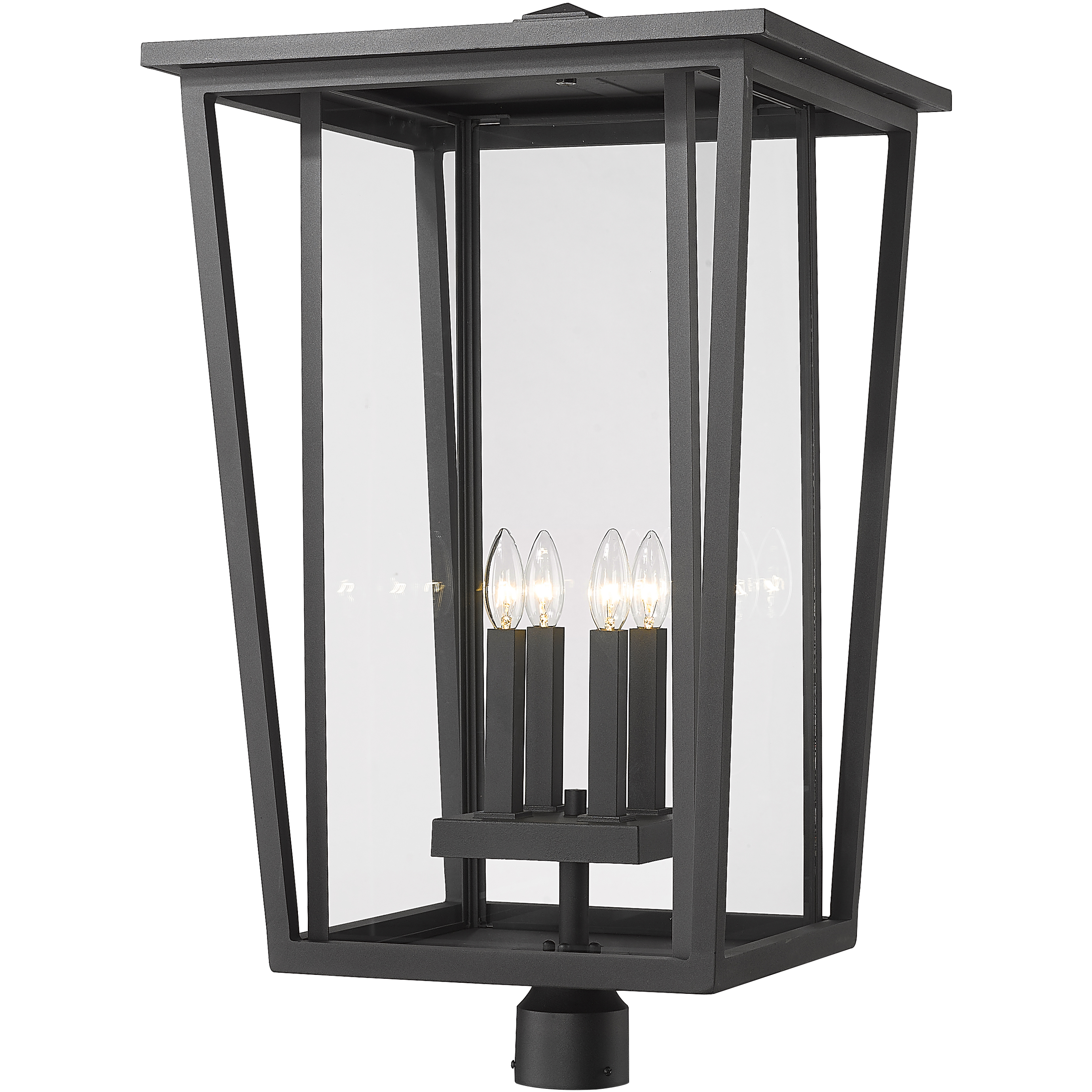 Seoul 4 Light 30.75 inch Black Outdoor Post Mount Fixture
