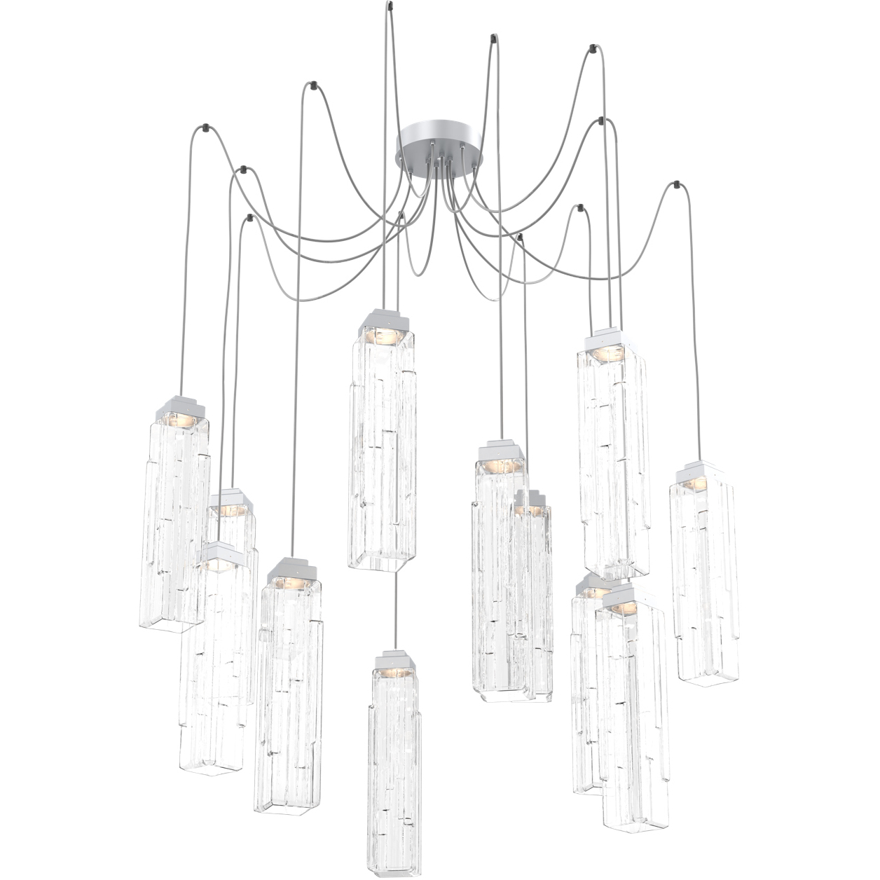 Ledgestone LED Classic Silver Swag Multi-Pendant Ceiling Light in 3000K LED