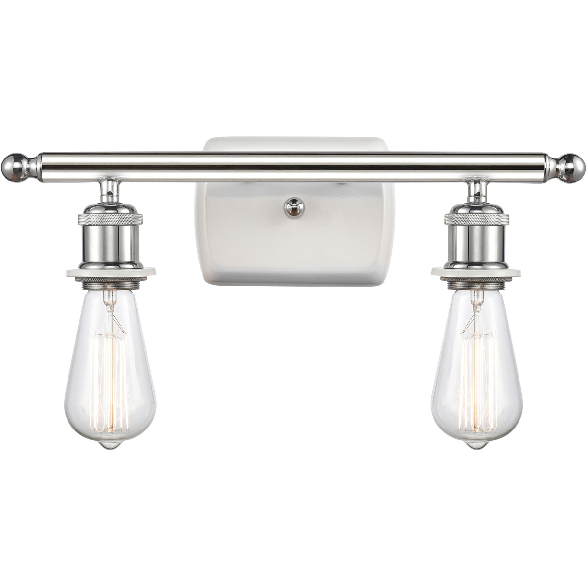 Ballston Bare Bulb LED 16 inch White and Polished Chrome Bath Vanity Light Wall Light, Ballston