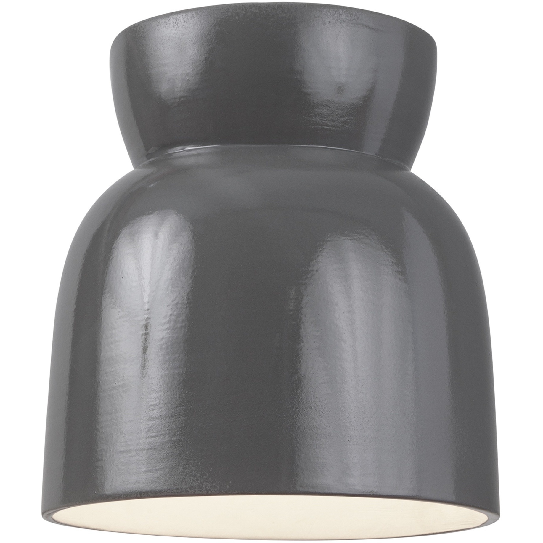 Radiance Collection - Hourglass 1 Light 7.5 inch Gloss Grey Flush-Mount Ceiling Light in Replaceable Bulb, Gloss Gray, Form+Finish+Function