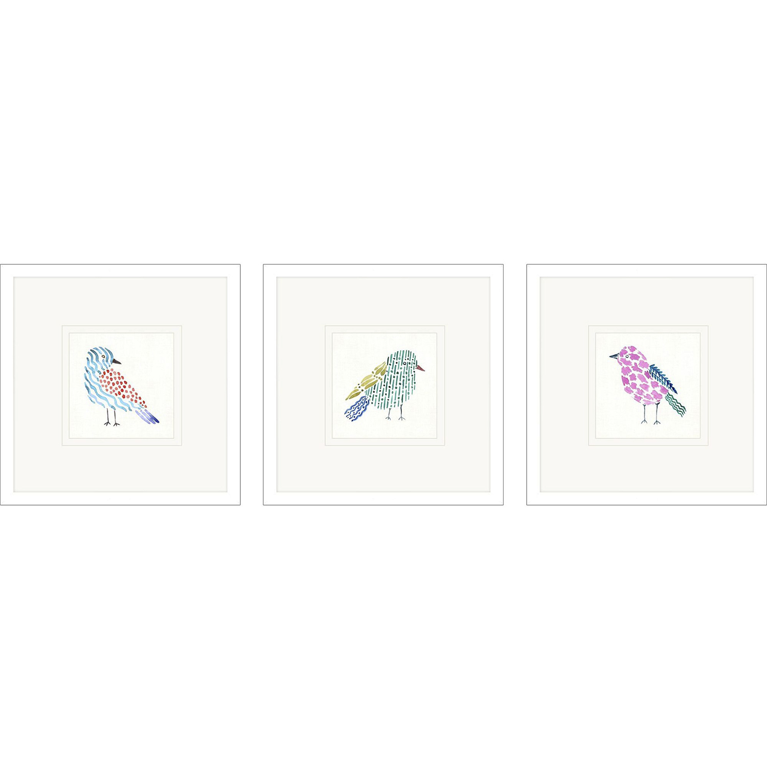 Conversation Birds Multi and Pink and Blue and Green Framed Art, Propac