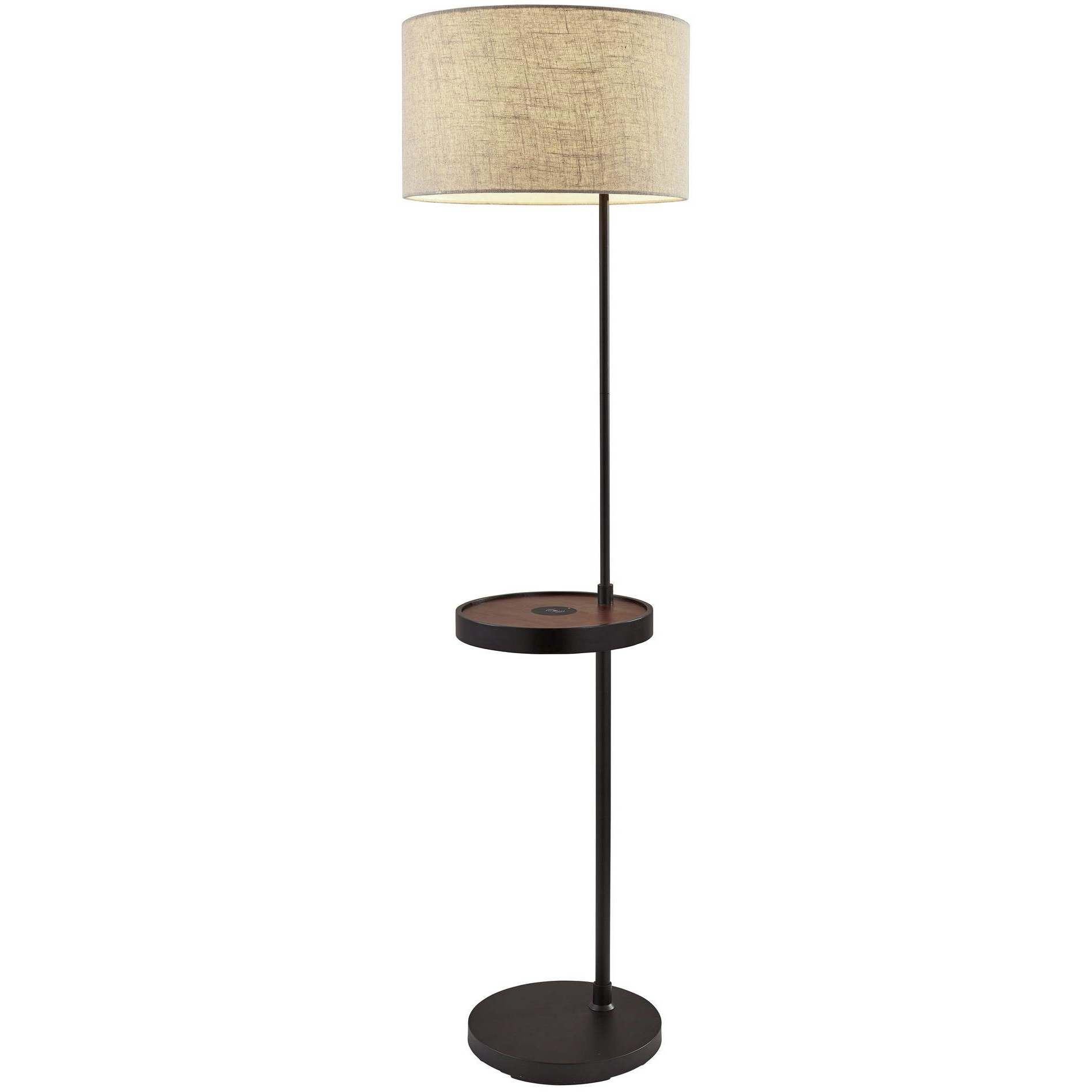 Shelf floor lamp with charging station on sale
