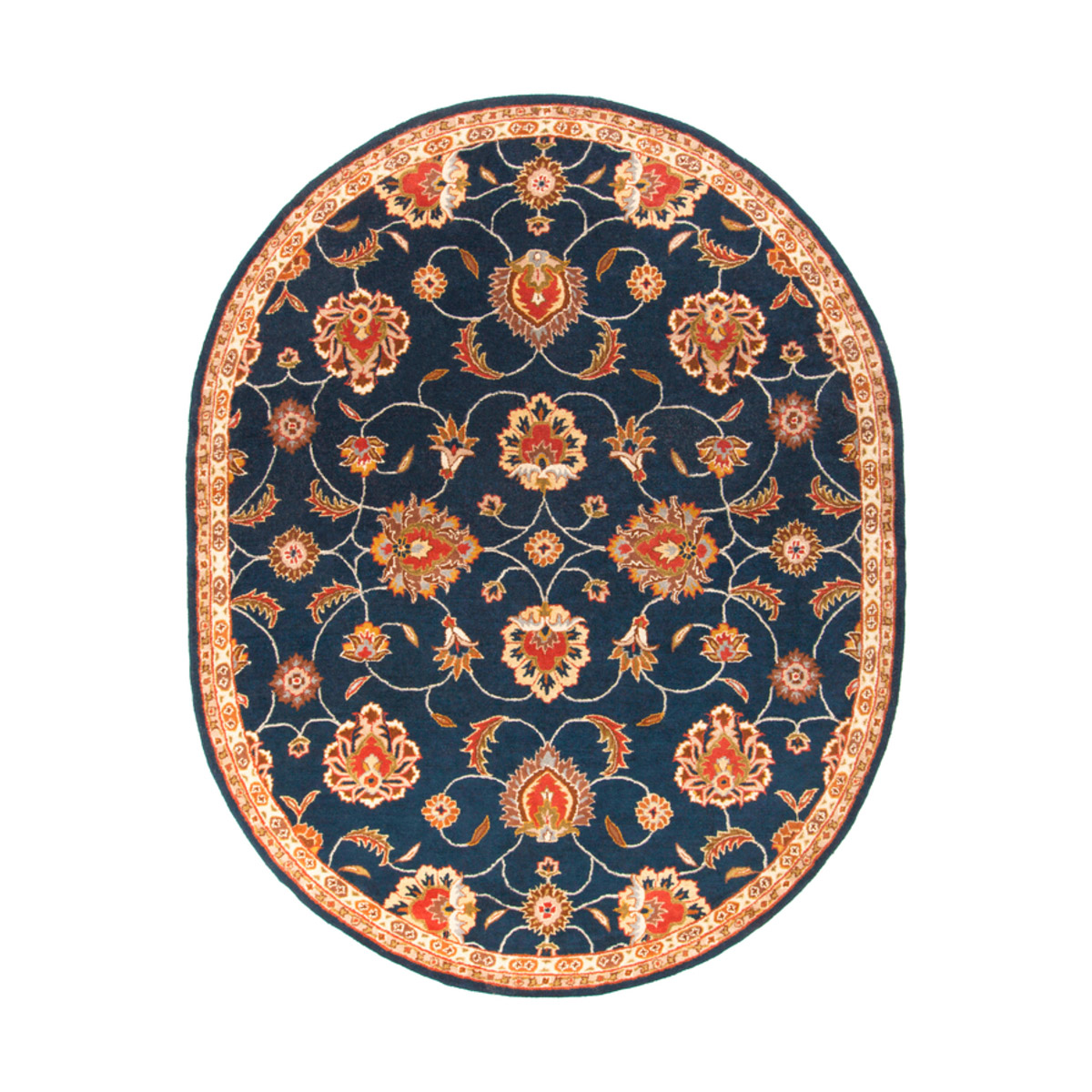 Caesar 120 X 96 inch Navy/Khaki/Rust/Tan/Dark Brown Rugs, Wool