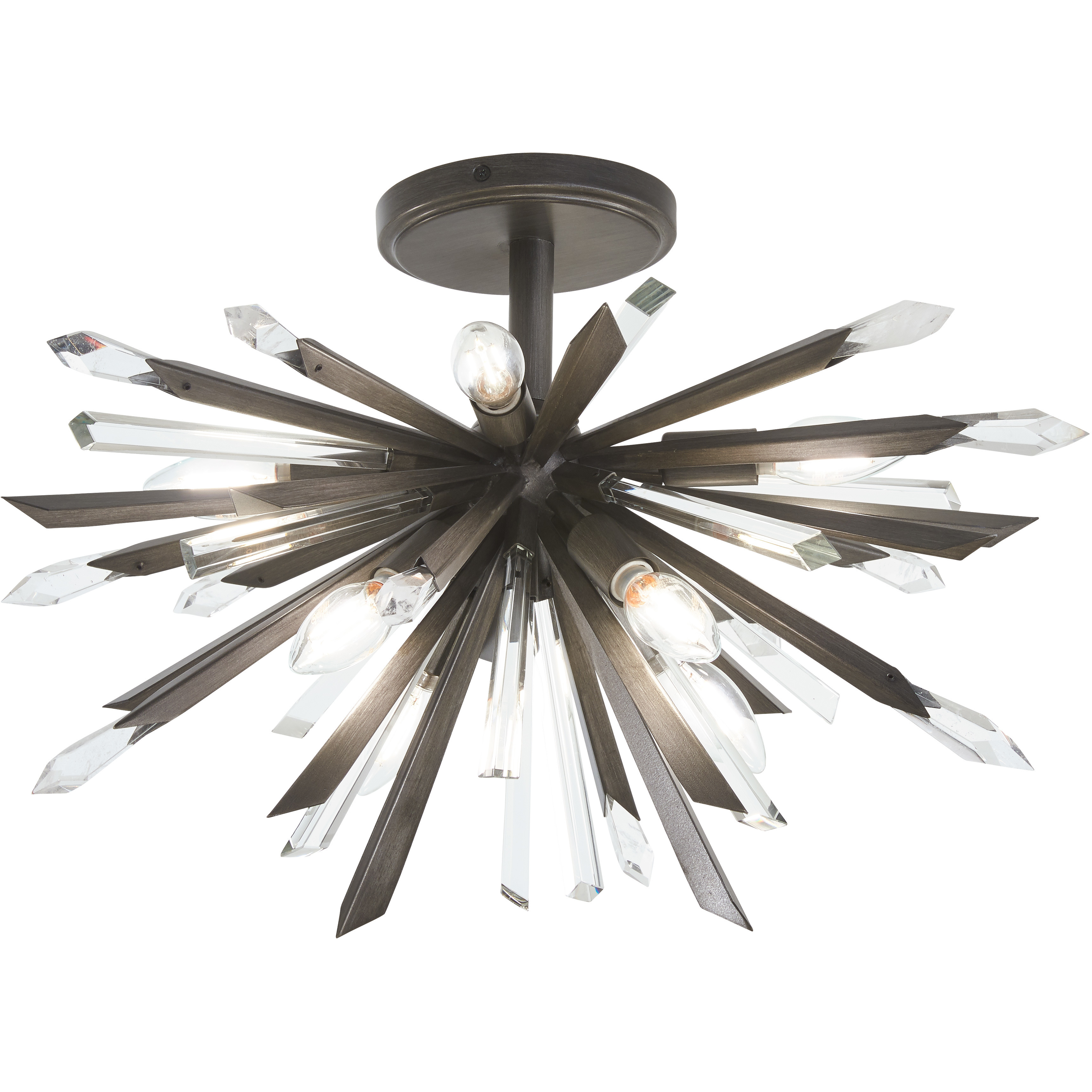 Elsa 8 Light 23 inch Midnight Graphite Semi-Flush Ceiling Light