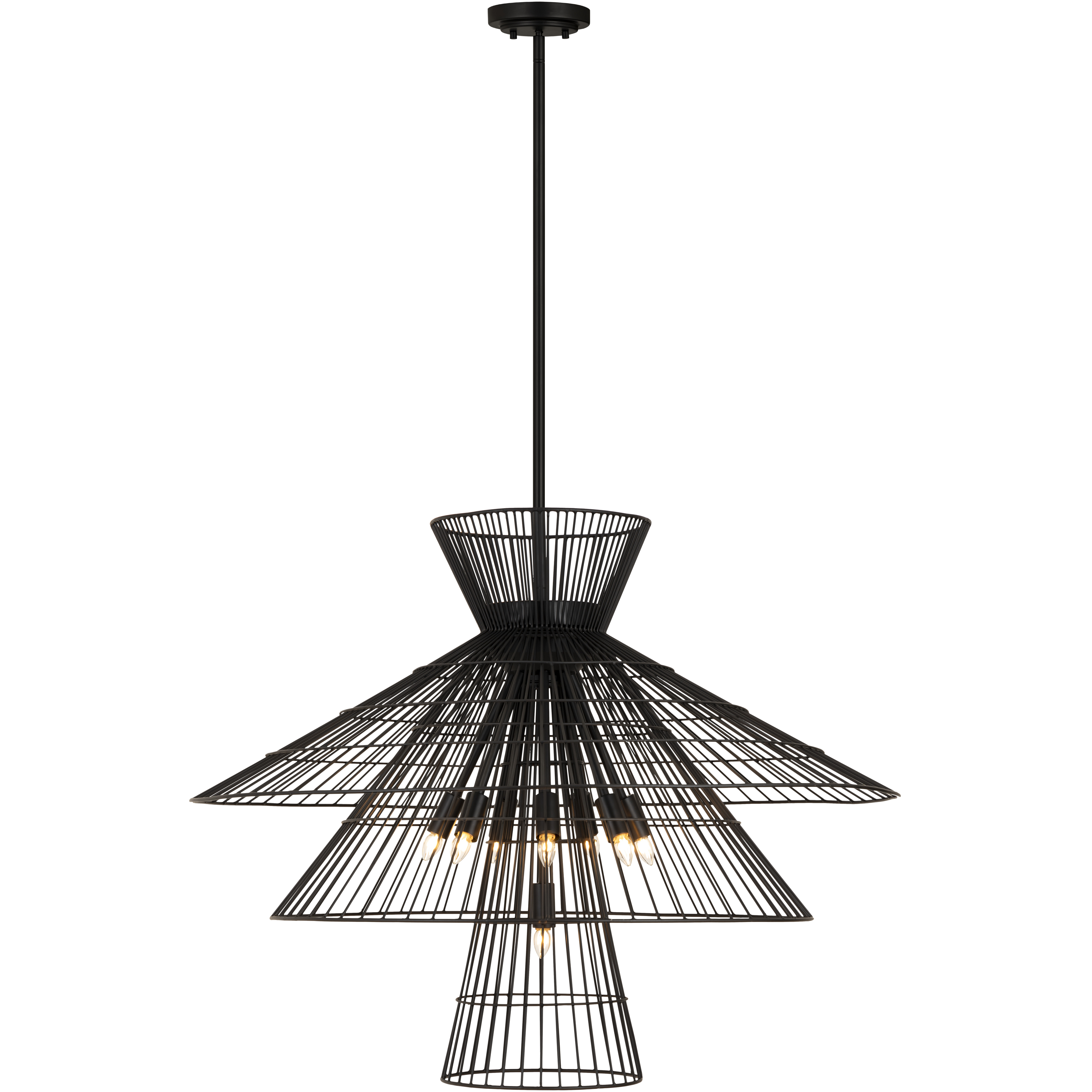 Alito 8 Light 35 inch Matte Black Chandelier Ceiling Light
