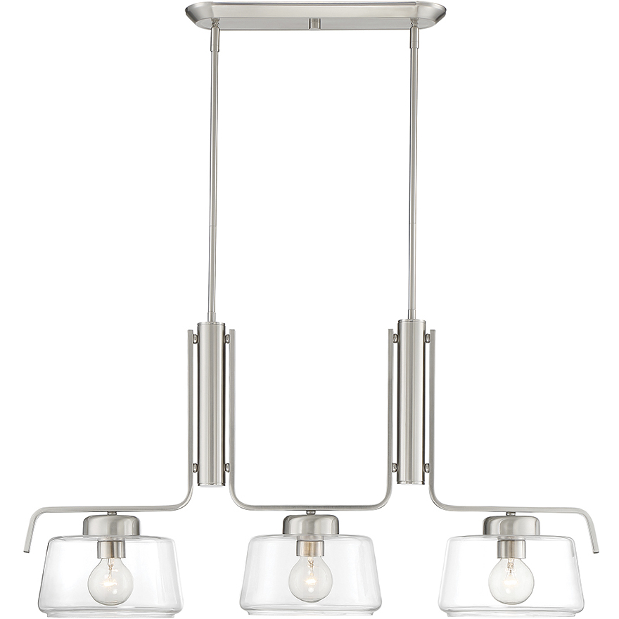 Riley 3 Light 39.5 inch Satin Platinum Island Pendant Ceiling Light