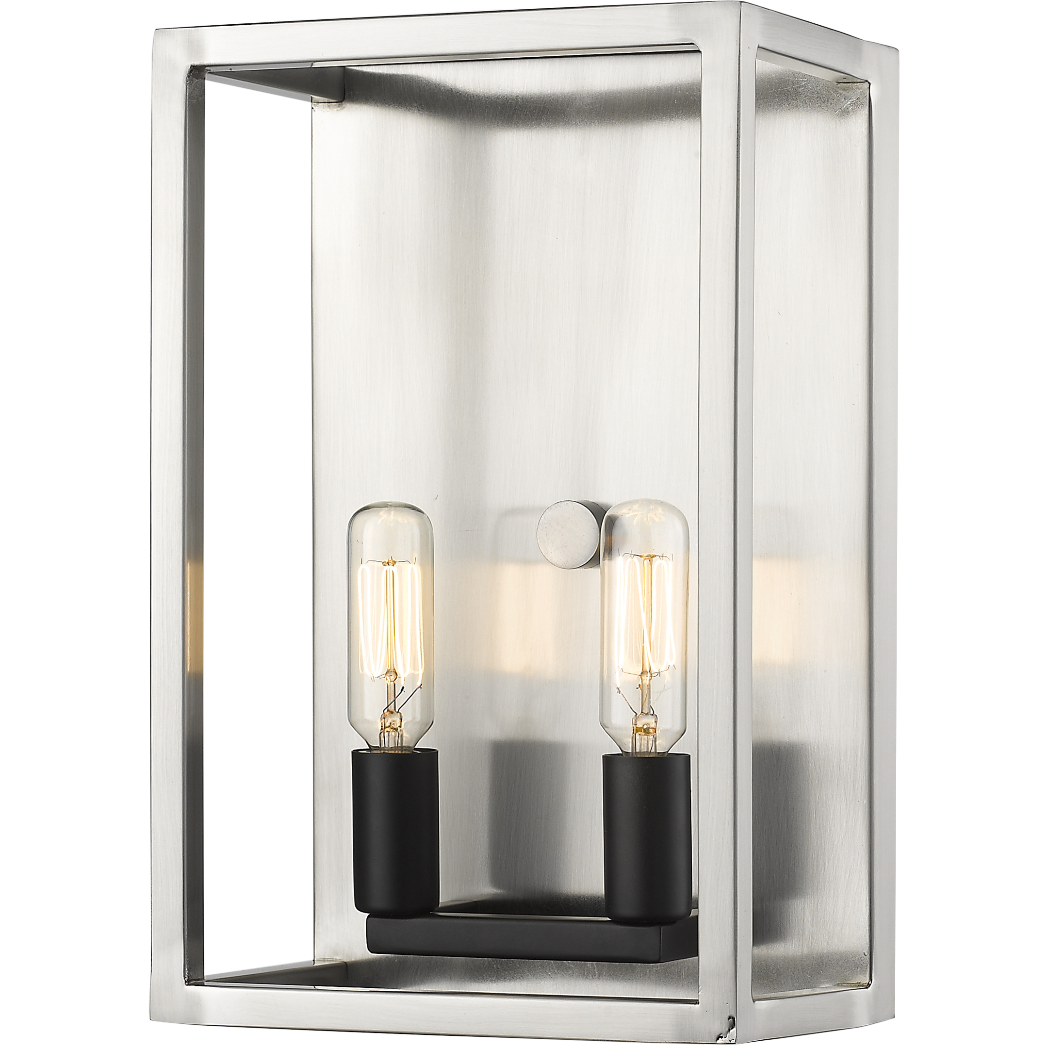 Quadra 2 Light 4.5 inch Brushed Nickel and Black Wall Sconce Wall Light