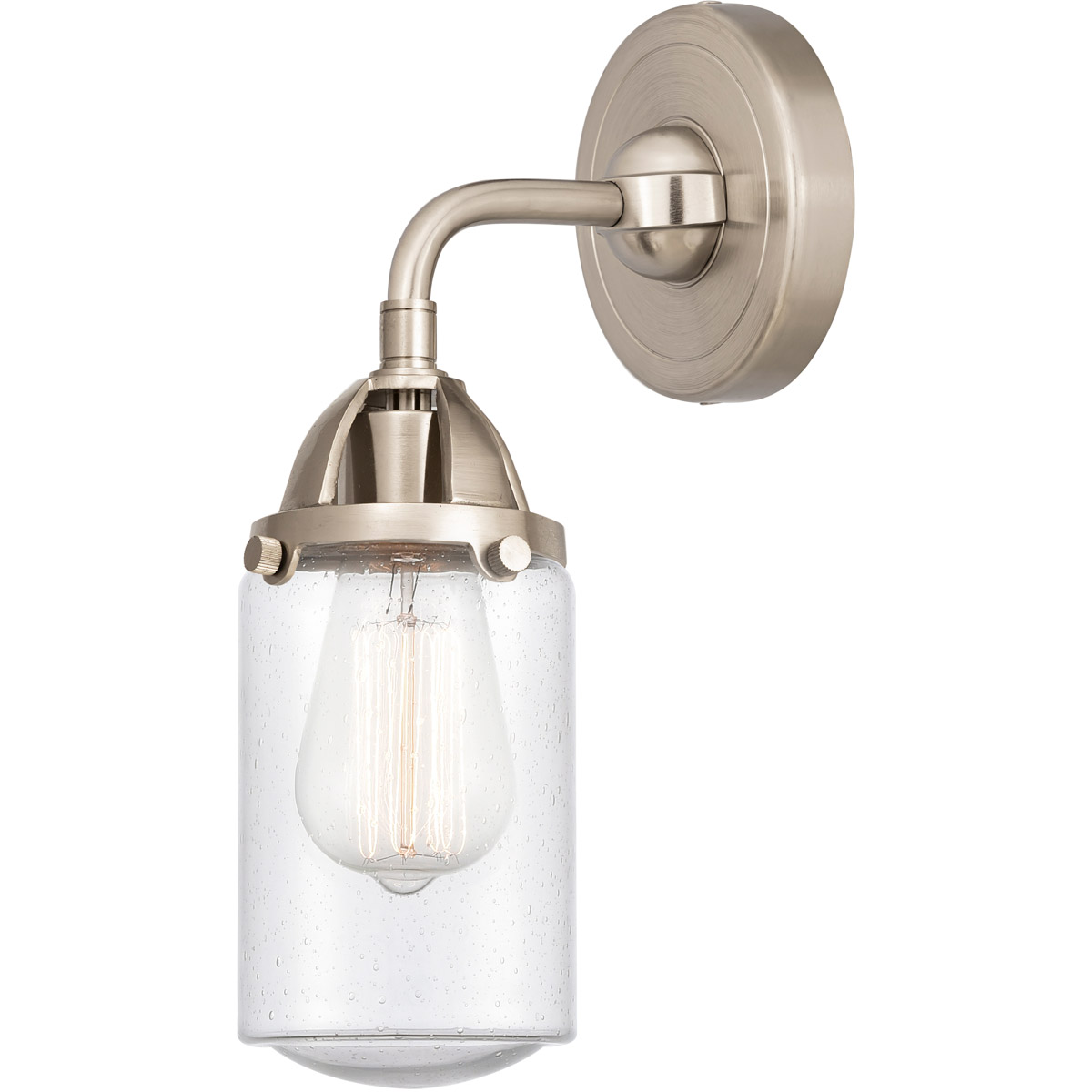 Nouveau 2 Dover 1 Light 5 inch Brushed Satin Nickel Sconce Wall Light in Seedy Glass