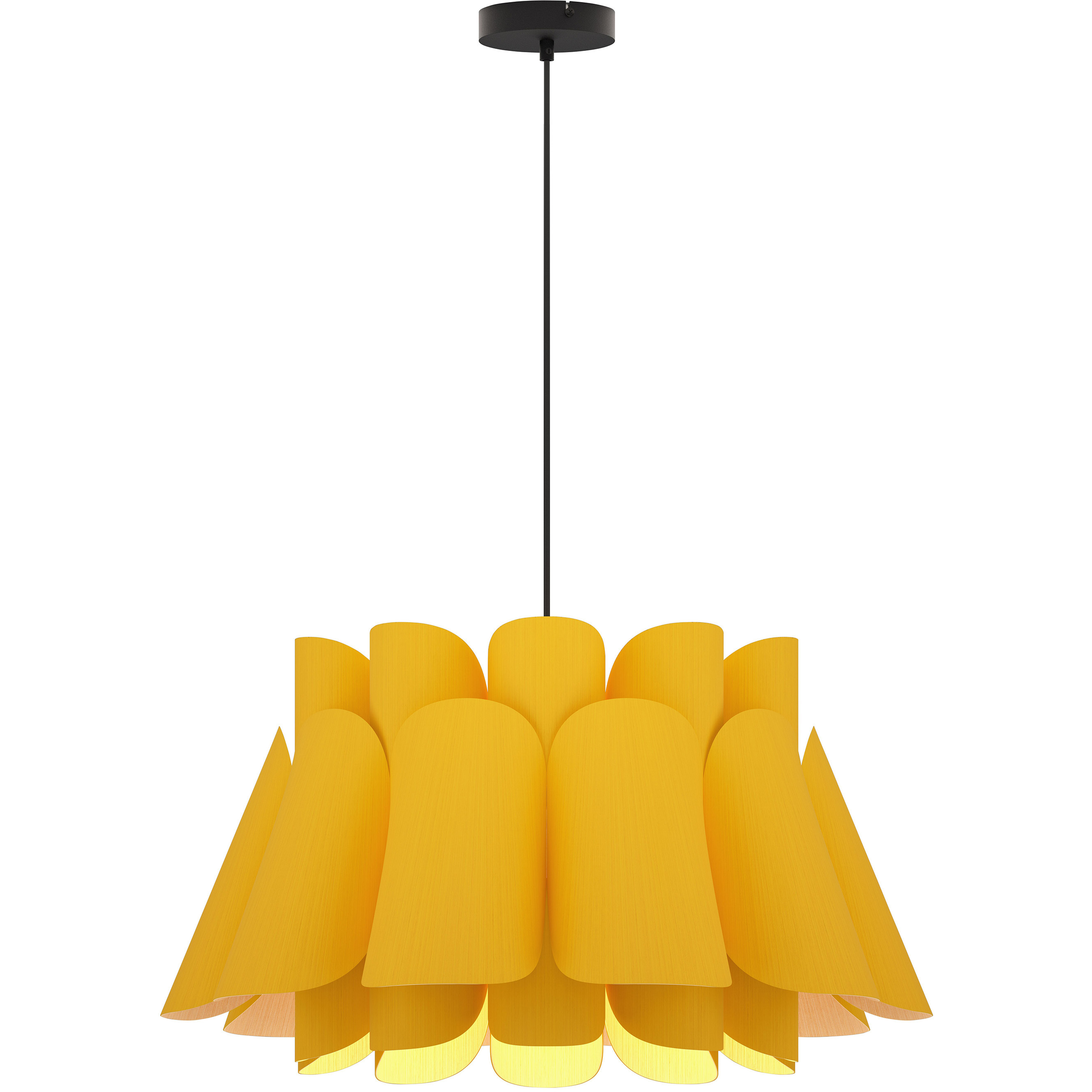 Federica 1 Light 26.8 inch Black Pendant Ceiling Light in Yellow/Ash, WEP Collection