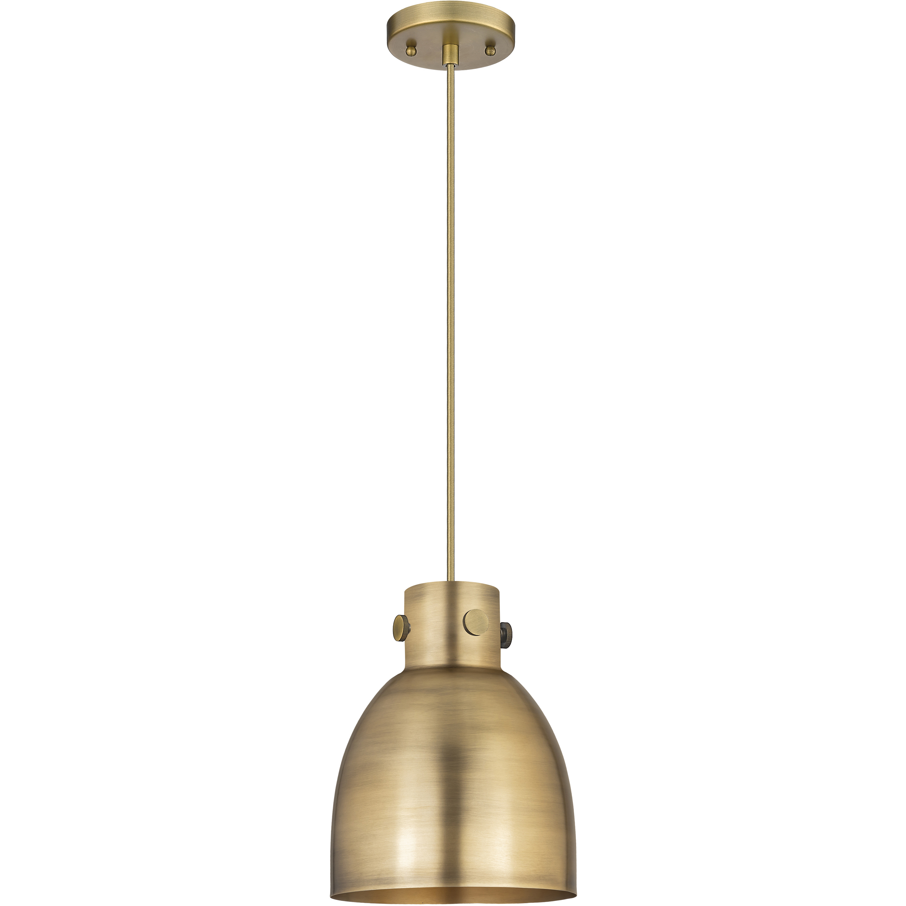 Newton Bell 1 Light 8 inch Brushed Brass Pendant Ceiling Light