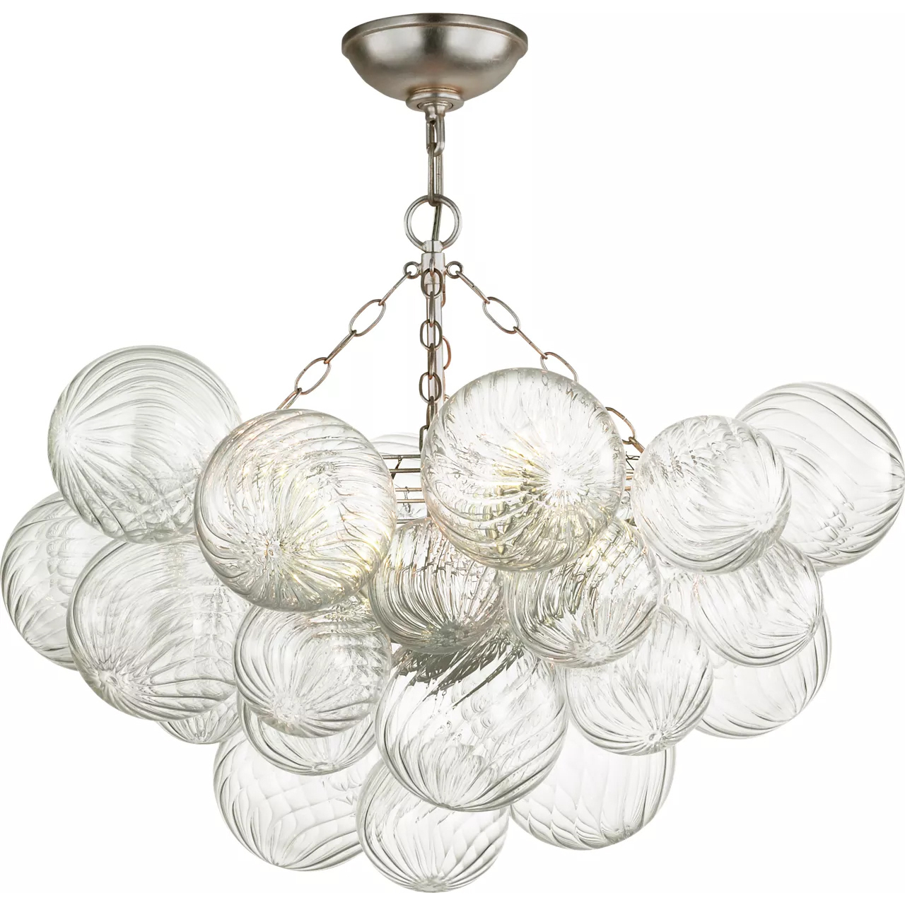 Julie Neill Talia LED 29.25 inch Burnished Silver Leaf and Clear Swirled Glass Semi-Flush Mount Ceiling Light