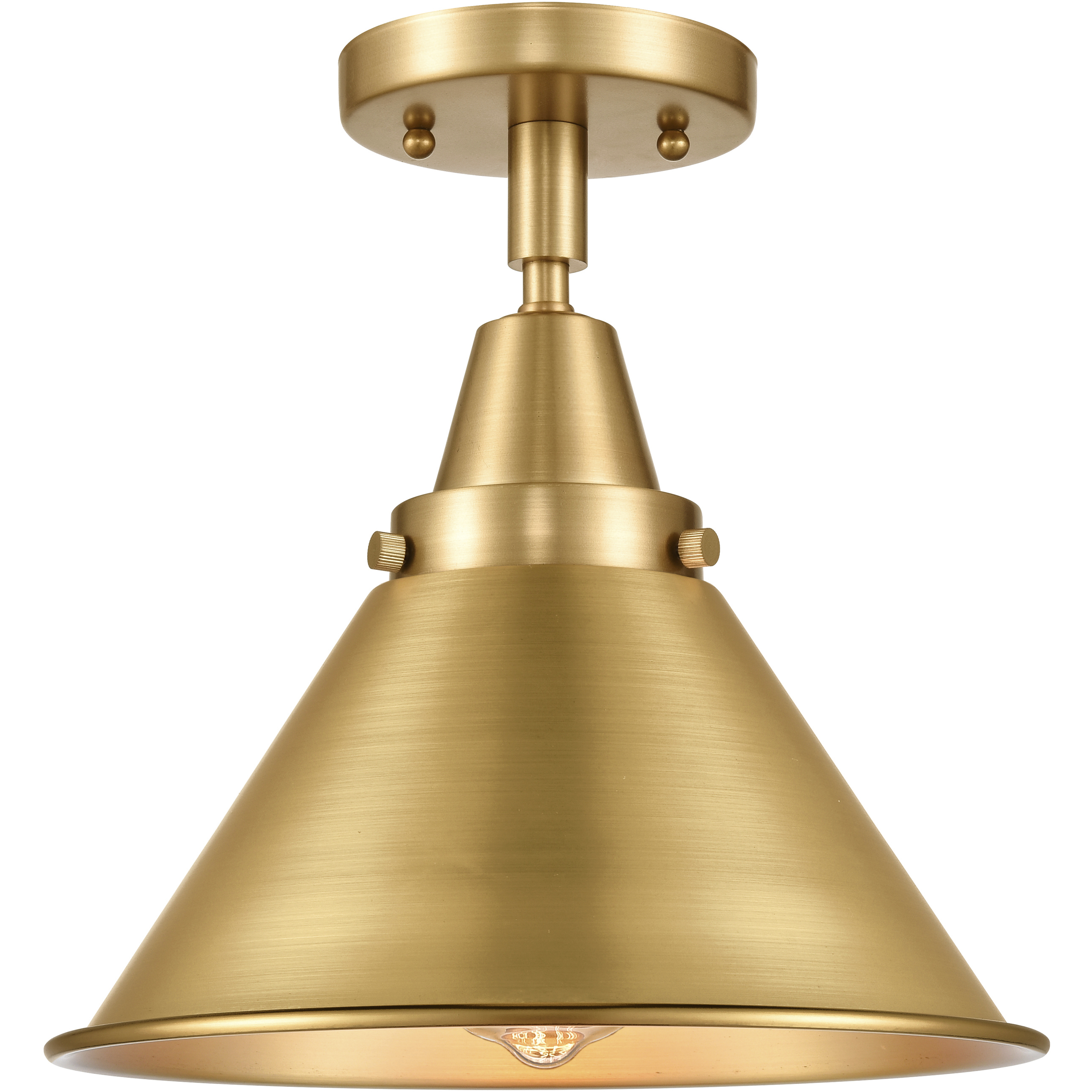 Franklin Restoration Briarcliff 1 Light 10 inch Satin Gold Flush Mount Ceiling Light