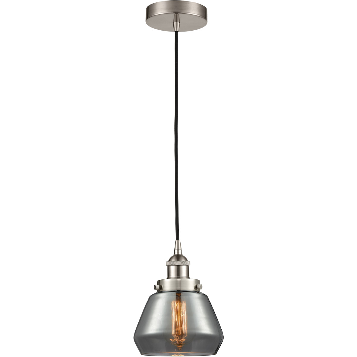 Edison Fulton 1 Light 7 inch Brushed Satin Nickel Mini Pendant Ceiling Light