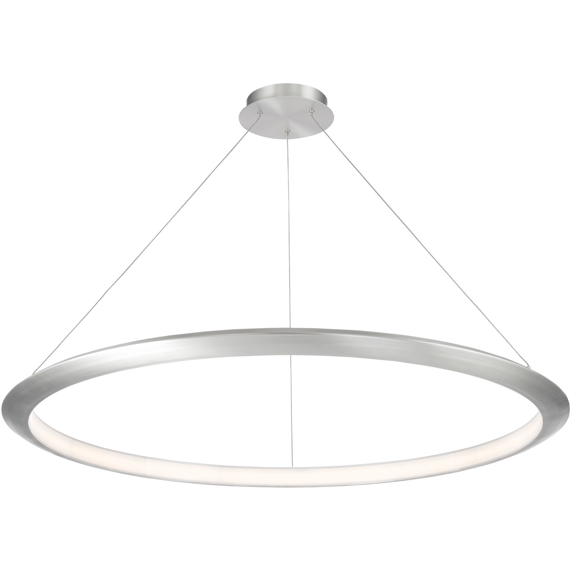 The Ring LED 48 inch Brushed Aluminum Chandelier Ceiling Light in 3500K, 48in.