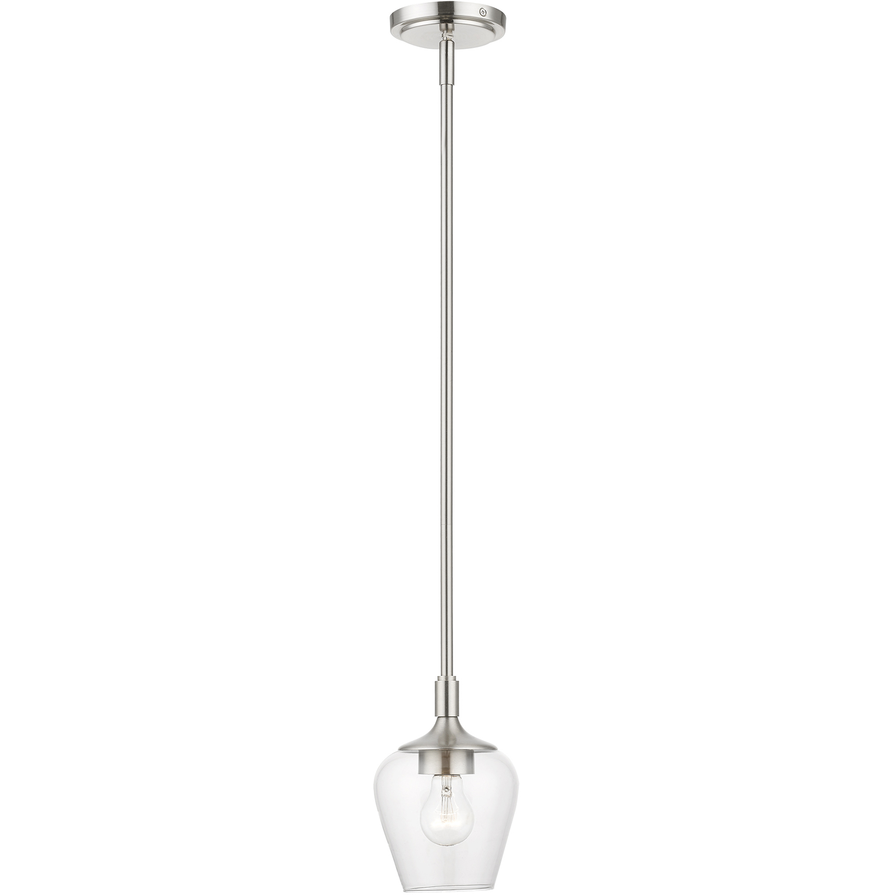 Willow 1 Light 5.75 inch Brushed Nickel Single Pendant Ceiling Light, Single