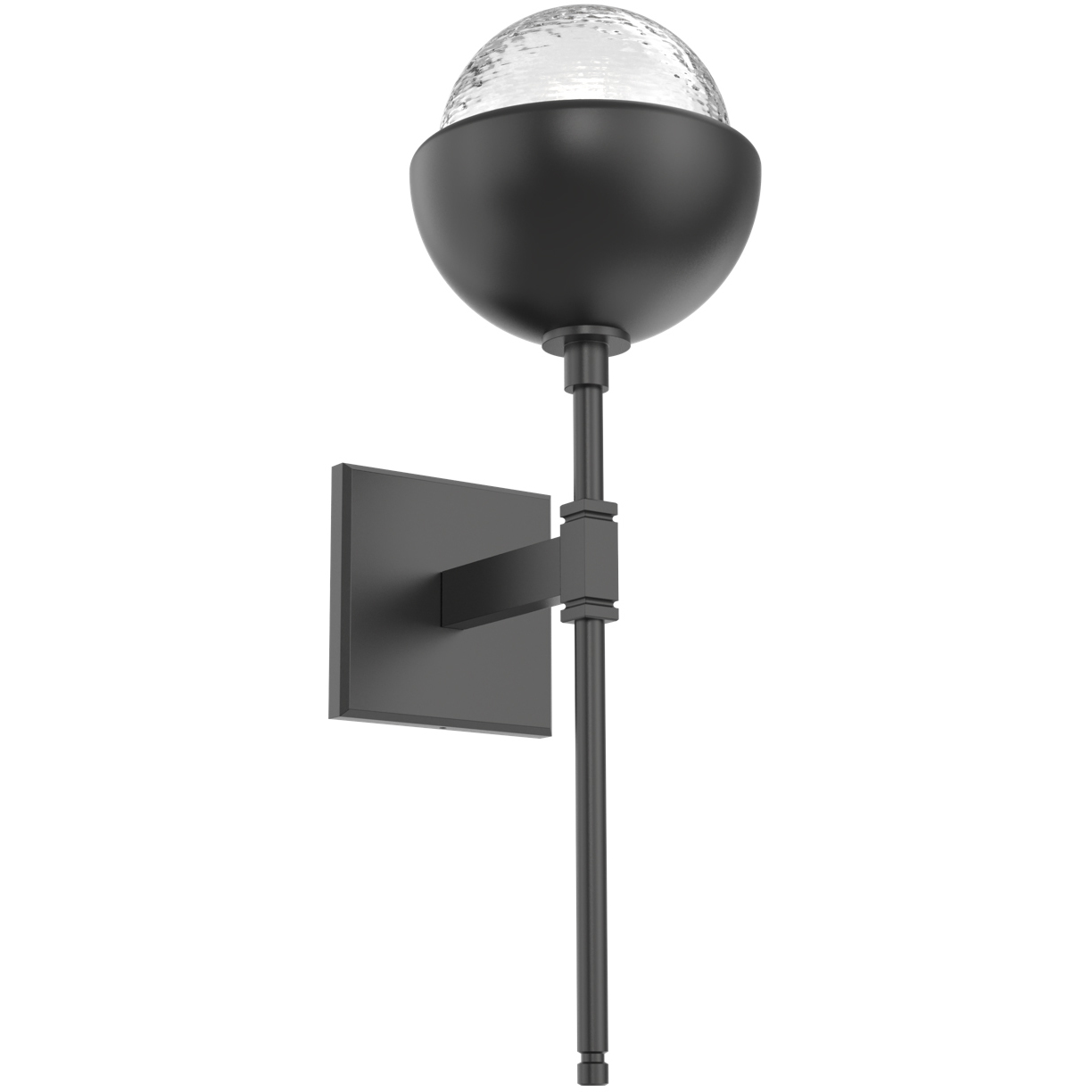 Cabochon LED 7.7 inch Matte Black Sconce Wall Light in 3000K LED, Clear, Belvedere