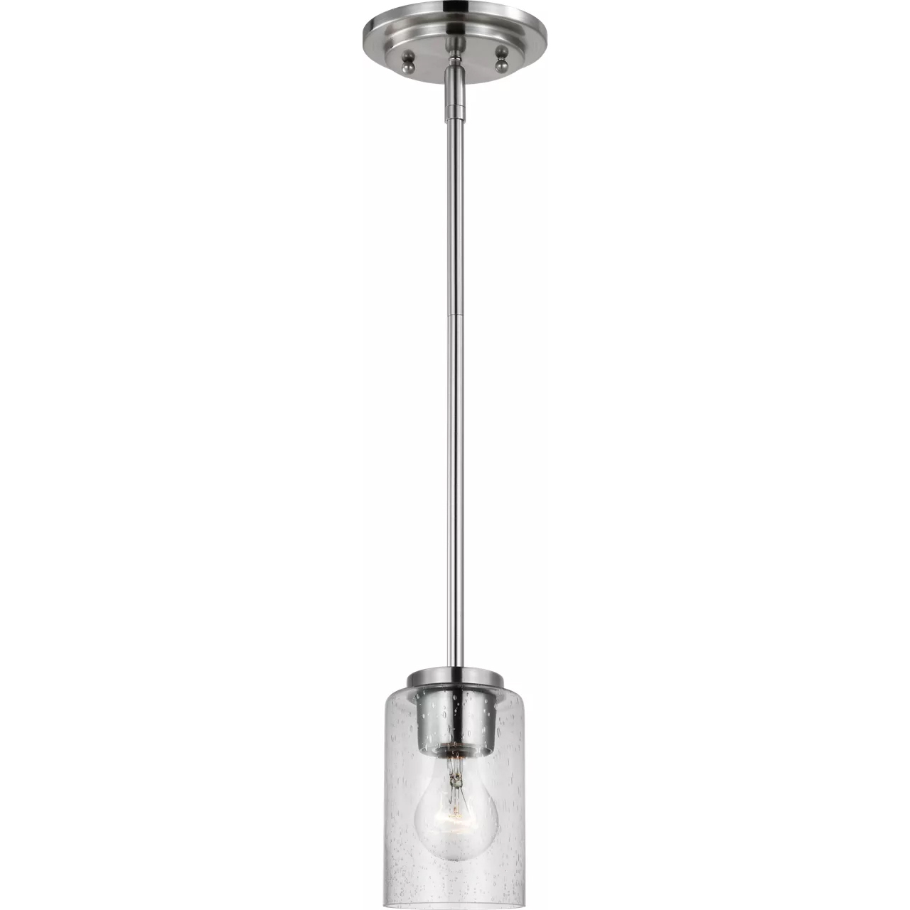 Oslo 1 Light 4 inch Brushed Nickel Mini-Pendant Ceiling Light