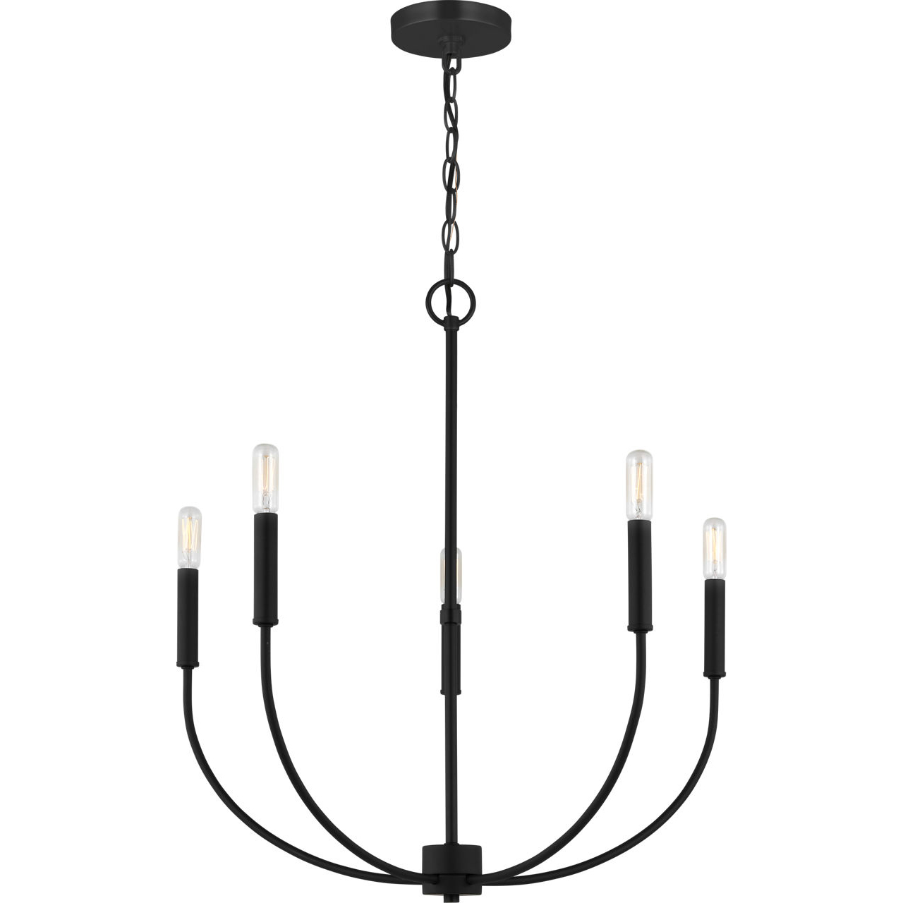 Greenwich 5 Light 24.13 inch Midnight Black Chandelier Ceiling Light