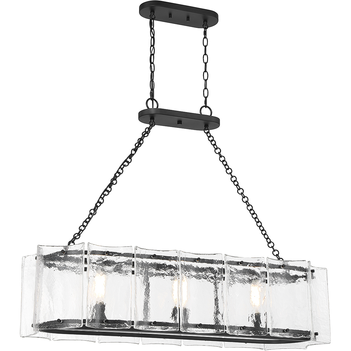 Genry 3 Light 41 inch Matte Black Linear Chandelier Ceiling Light