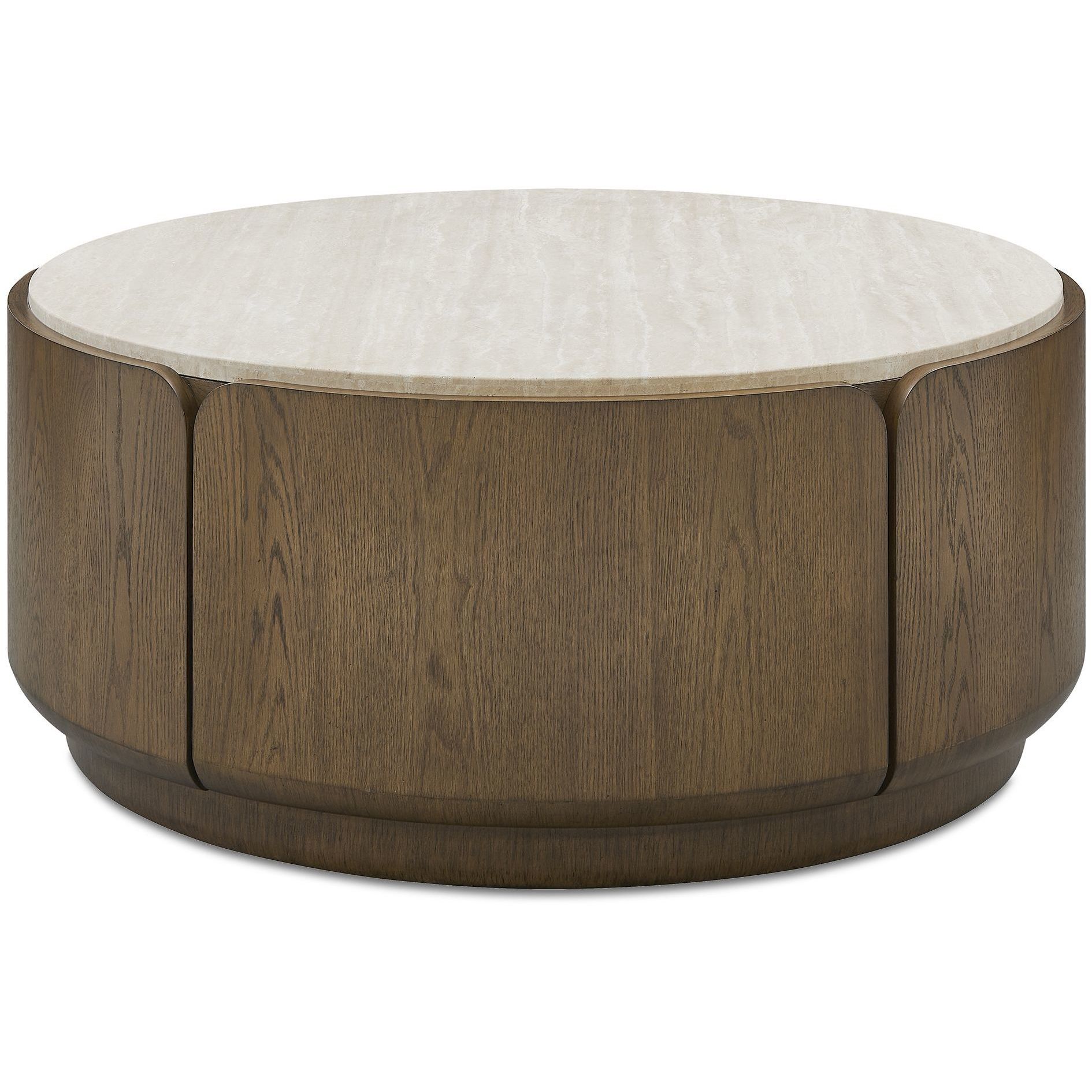 Tindall 38 X 17 inch Oak and Travertine Coffee Table