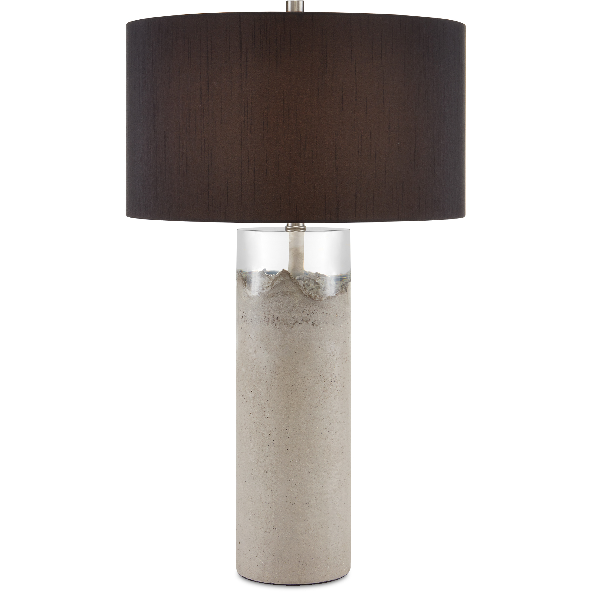 Edfu 30 inch 100 watt Concrete/Clear/Black Table Lamp Portable Light