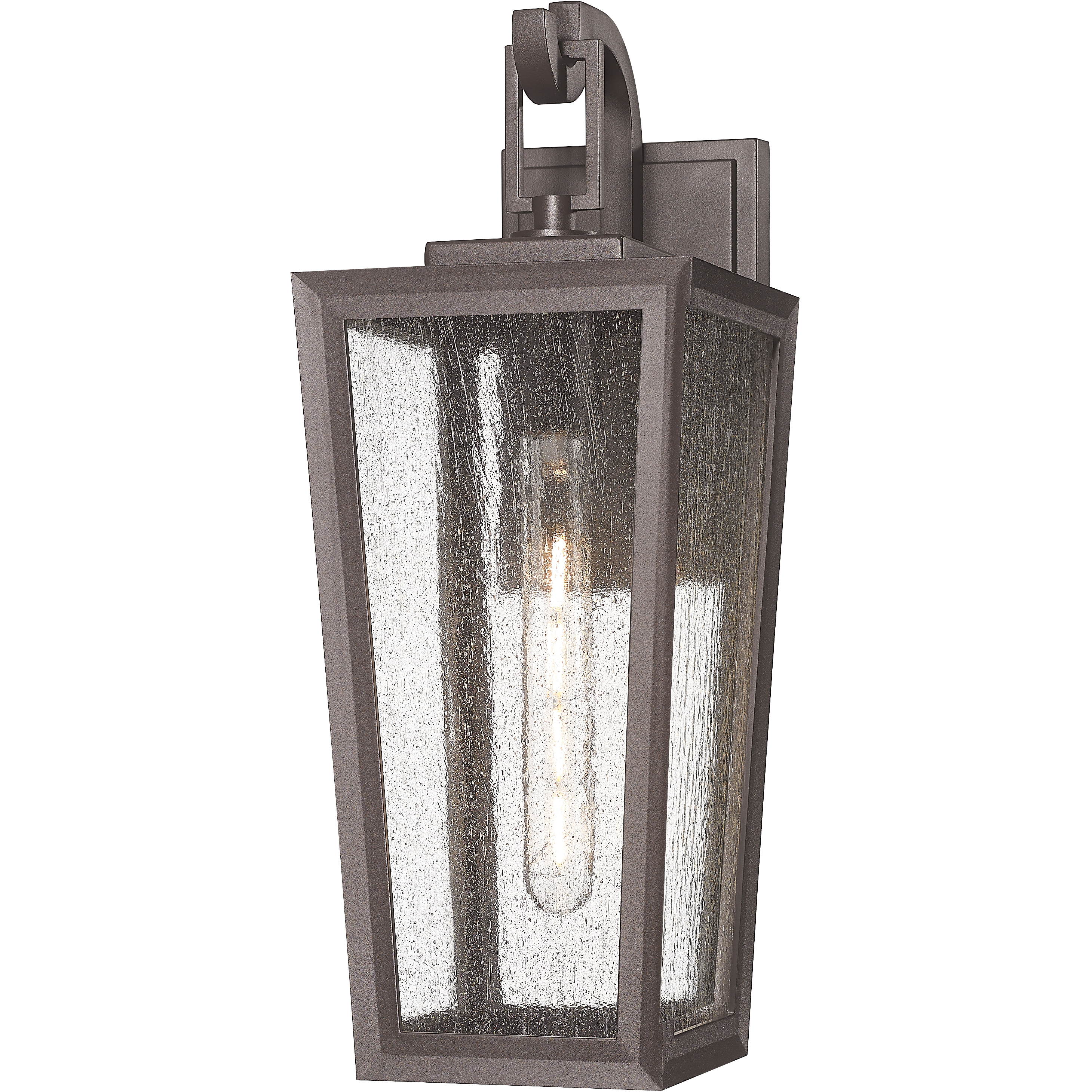 Madison 1 Light 17.63 inch Bronze Outdoor Sconce in Seedy Glass