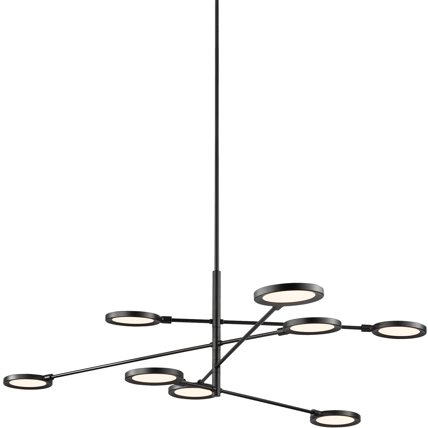 Spectica LED 52.9 inch Matte Black Linear Chandelier Ceiling Light in LED 90 CRI 3000K 277V, Integrated LED