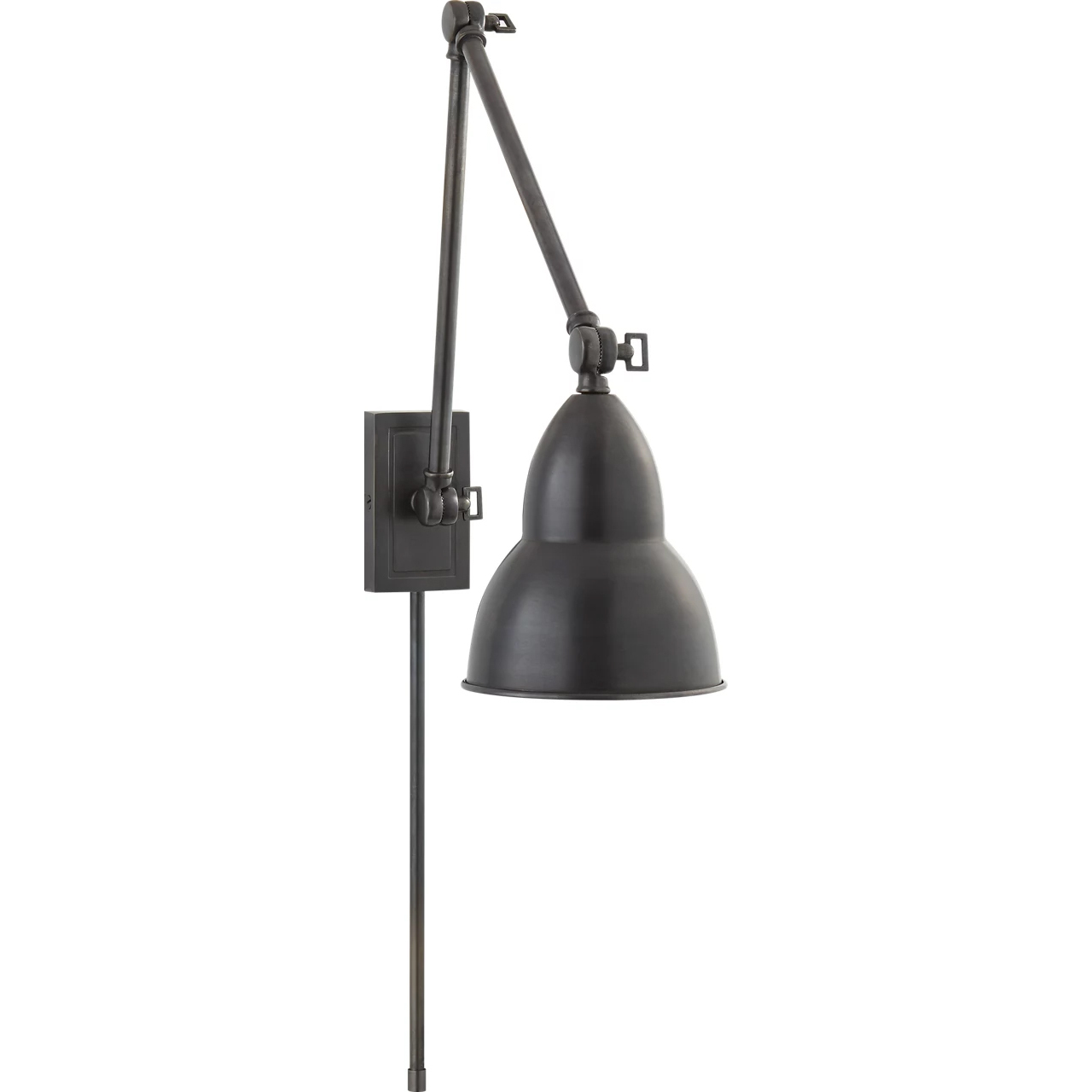 French Library2 16 inch 15 watt Bronze Double Arm Wall Lamp Wall Light
