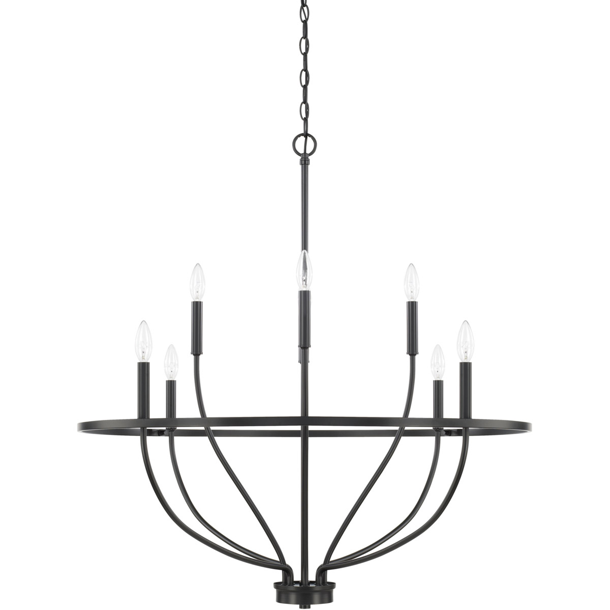 Greyson 8 Light 34 inch Matte Black Chandelier Ceiling Light