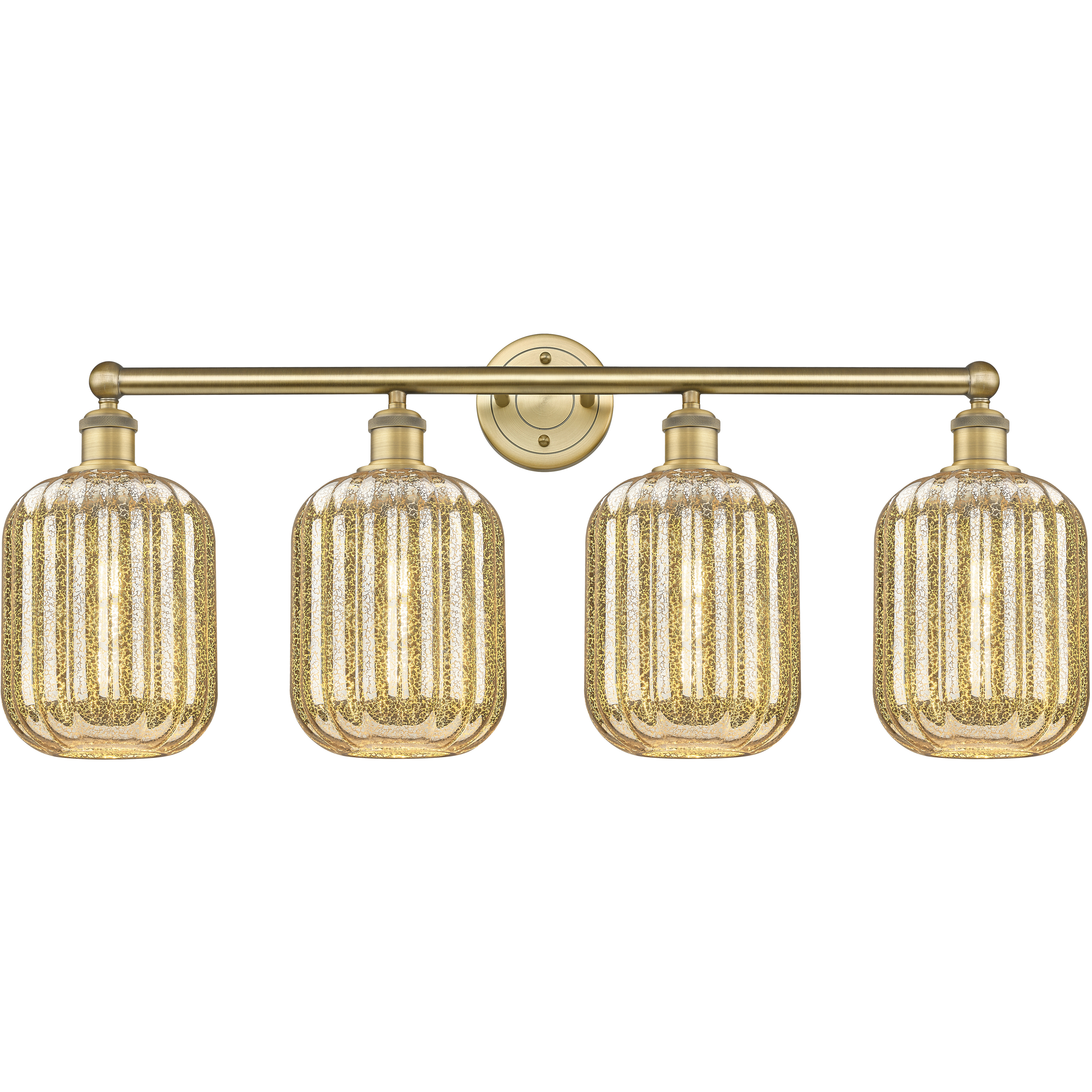 Edison Preston 4 Light 33.75 inch Brushed Brass Bath Vanity Light Wall Light in Mercury